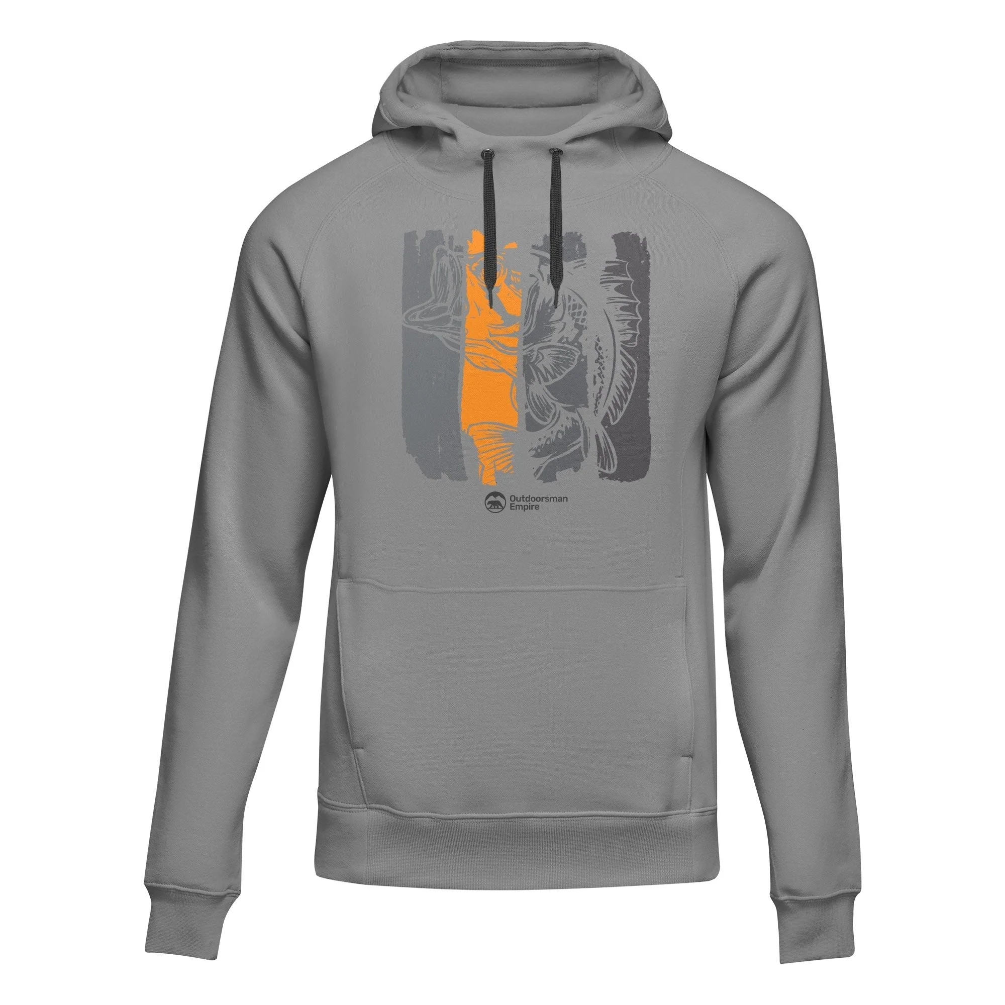 Outdoorzees Fishing Grunge Bars' Adult Fleece Hoodie - Image 3