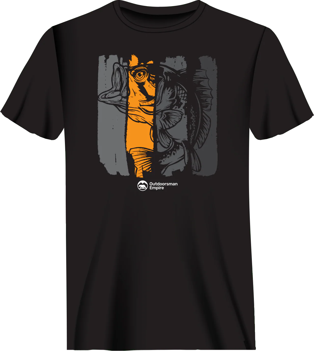 Outdoorzees Fishing Grunge Bars Man T-Shirt