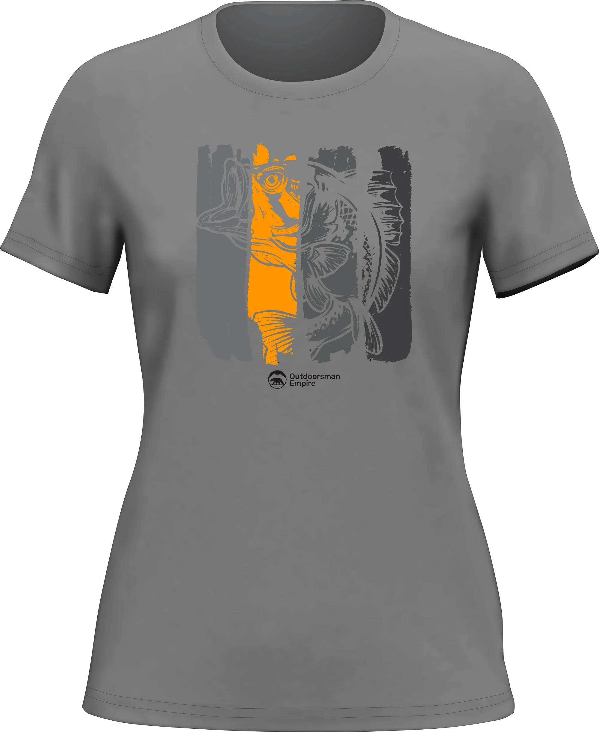 Outdoorzees Fishing Grunge Bars T-Shirt for Women - Image 2