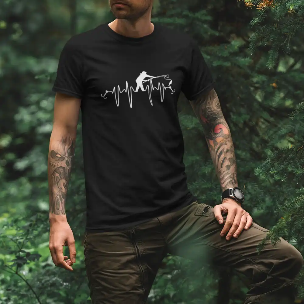 Outdoorzees Fishing Heart Beat Man T-Shirt - Image 5