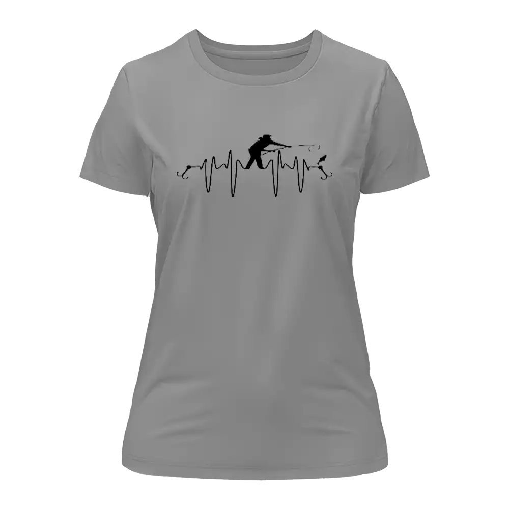 Outdoorzees Fishing Heart Beat T-Shirt for Women - Image 2