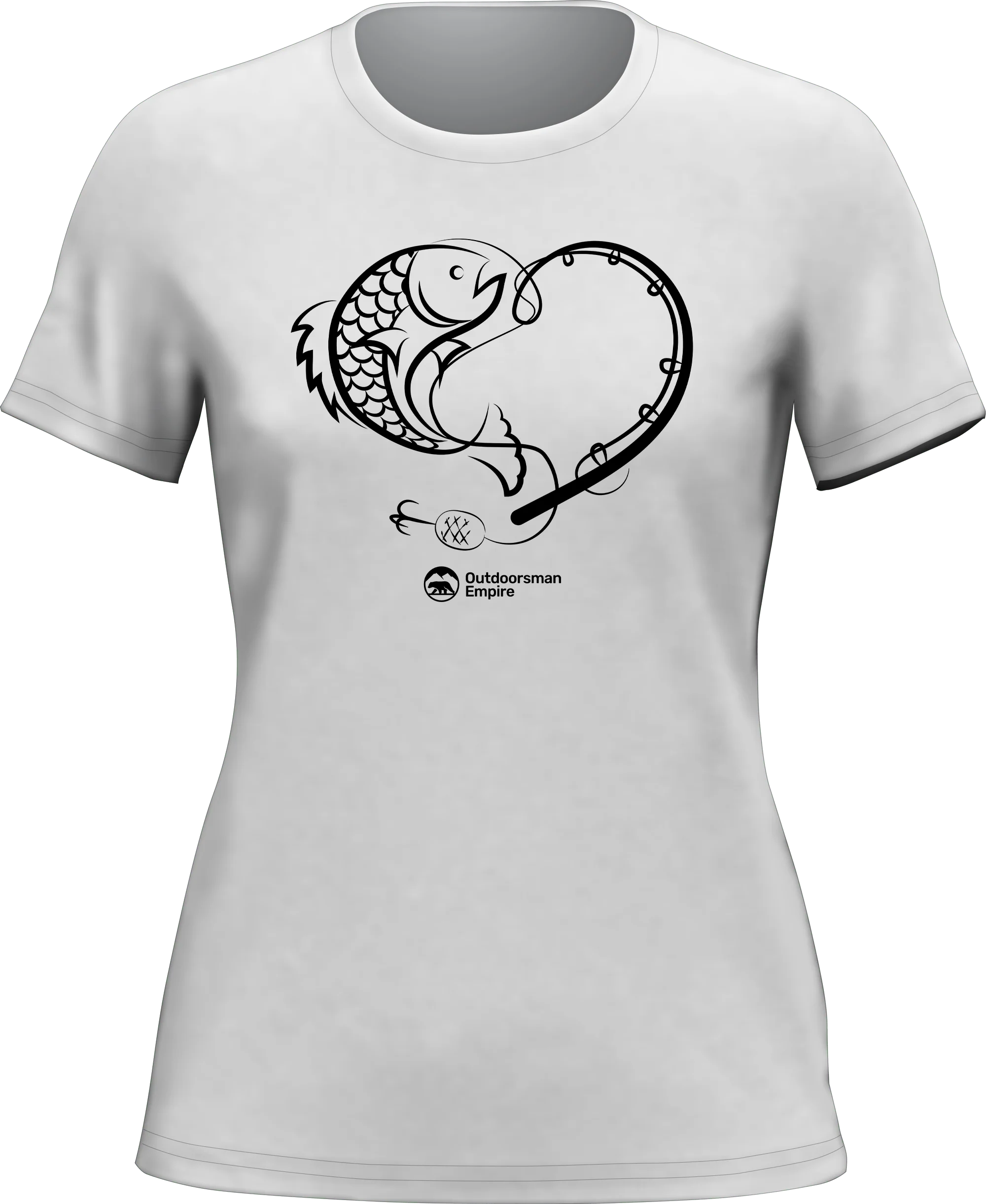 Outdoorzees Fishing Heart T-Shirt for Women - Image 2