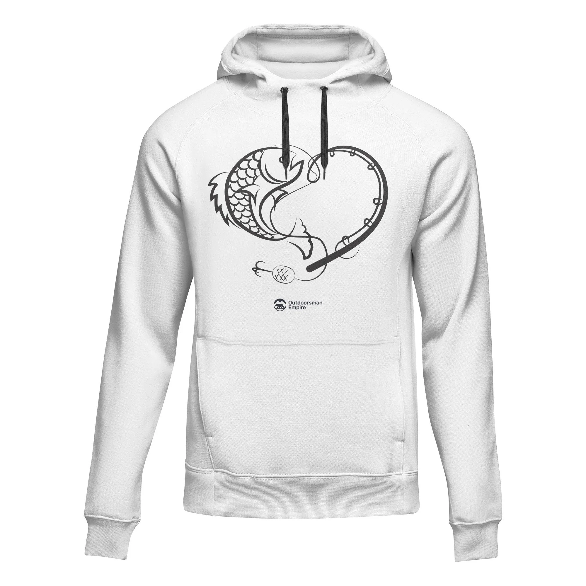 Outdoorzees Fishing Heart' Unisex Hoodie - Image 3