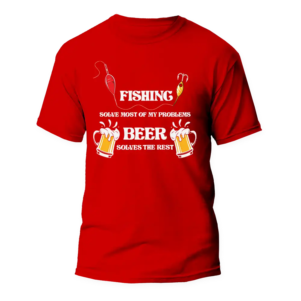 Outdoorzees Fishing Solves All My Problem Man T-Shirt - Image 3