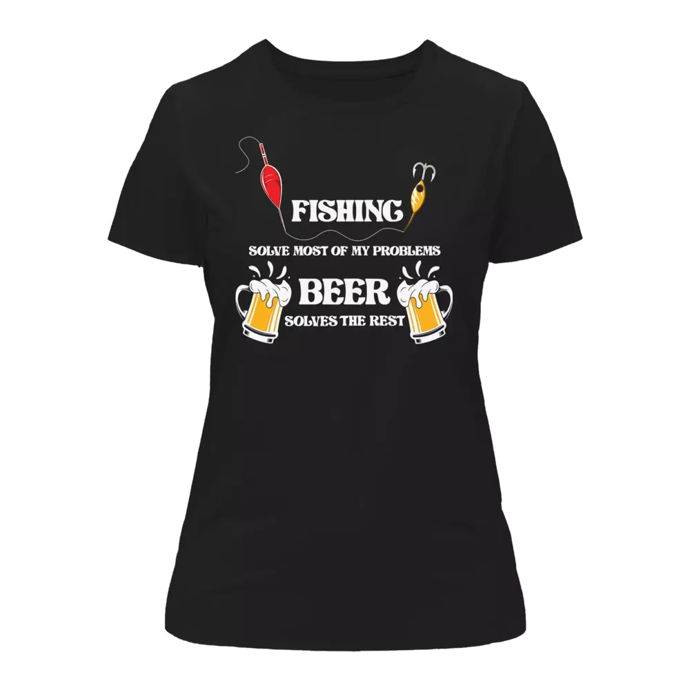 Outdoorzees Fishing Solves All My Problem T-Shirt for Women - Image 2
