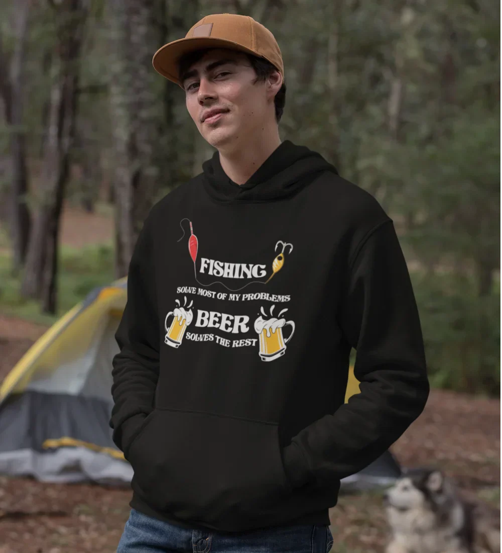 Outdoorzees Fishing Solves All My Problem Unisex Hoodie - Image 5