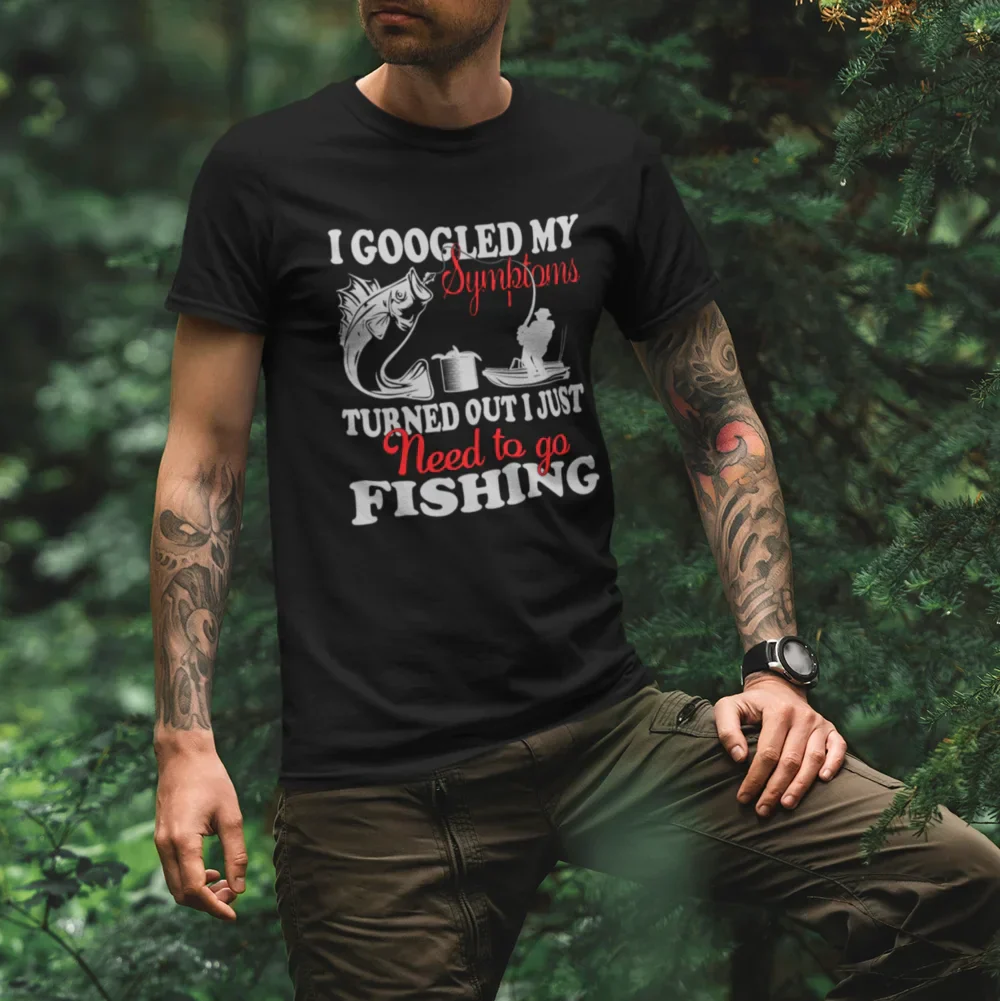 Outdoorzees Fishing Symptoms Man T-Shirt - Image 4