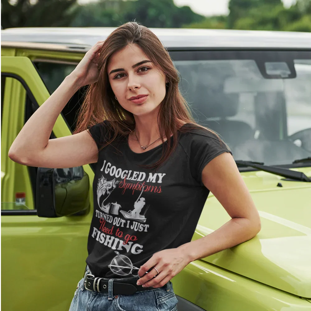 Outdoorzees Fishing Symptoms T-Shirt for Women - Image 4