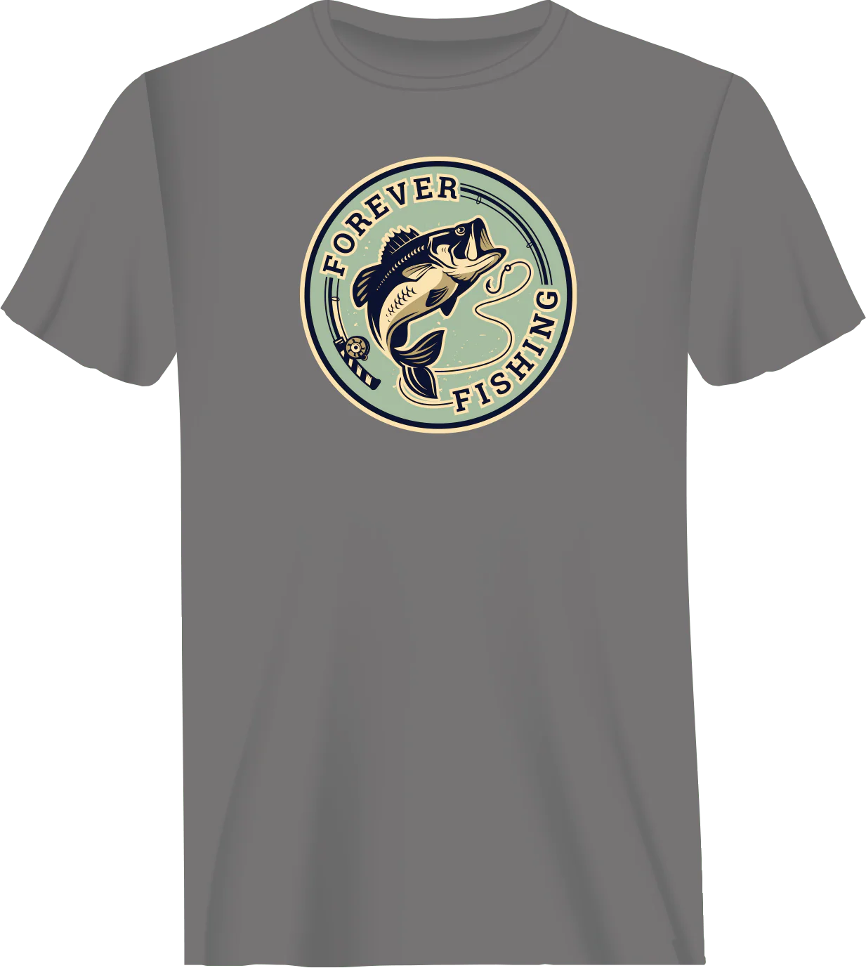 Outdoorzees Forever Fishing Man T-Shirt - Image 2