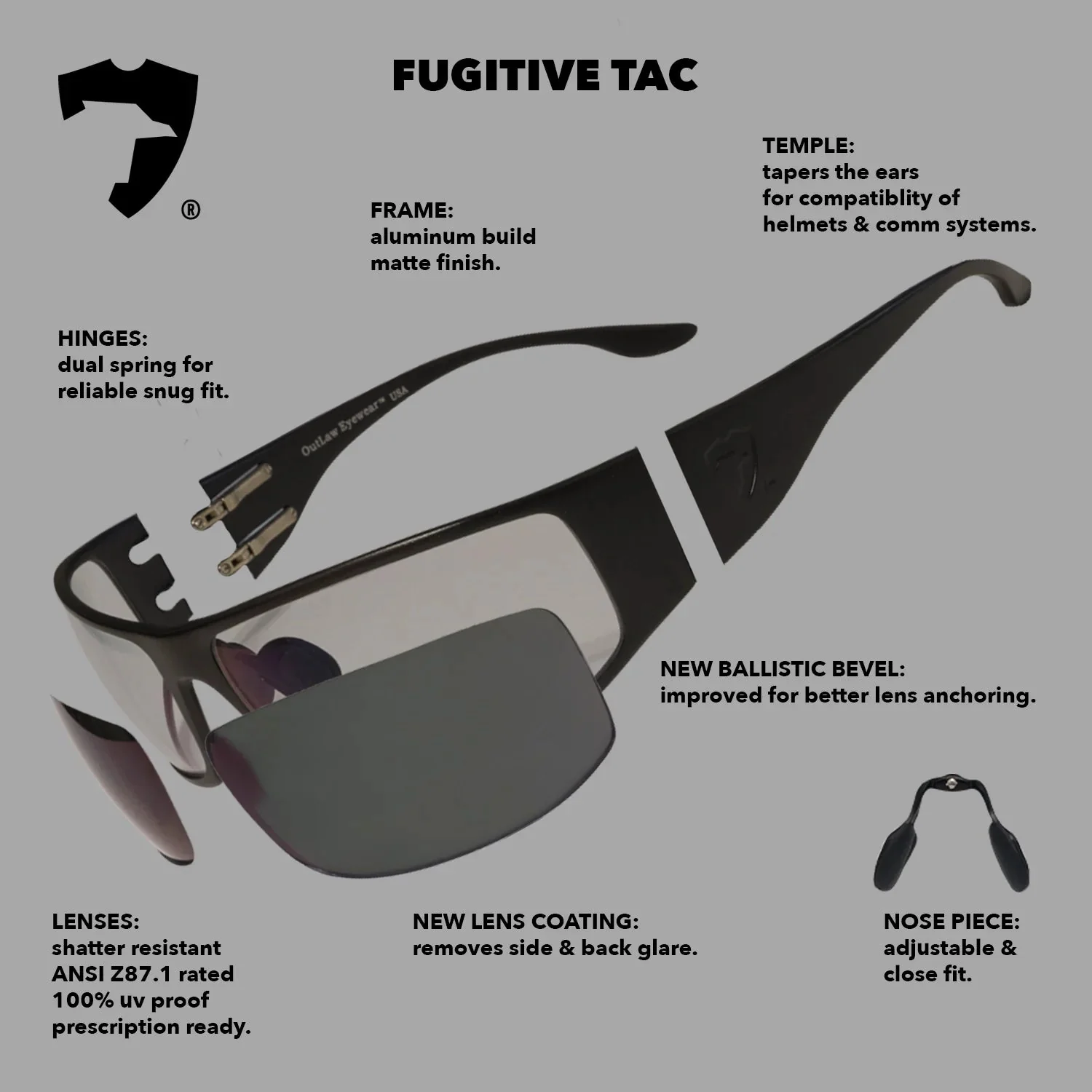 OutLaw Eyewear Fugitive TAC Black / Pathfinder 5.0 Transition - ANSI Z87.1-2015 (2 Pack) - Image 7