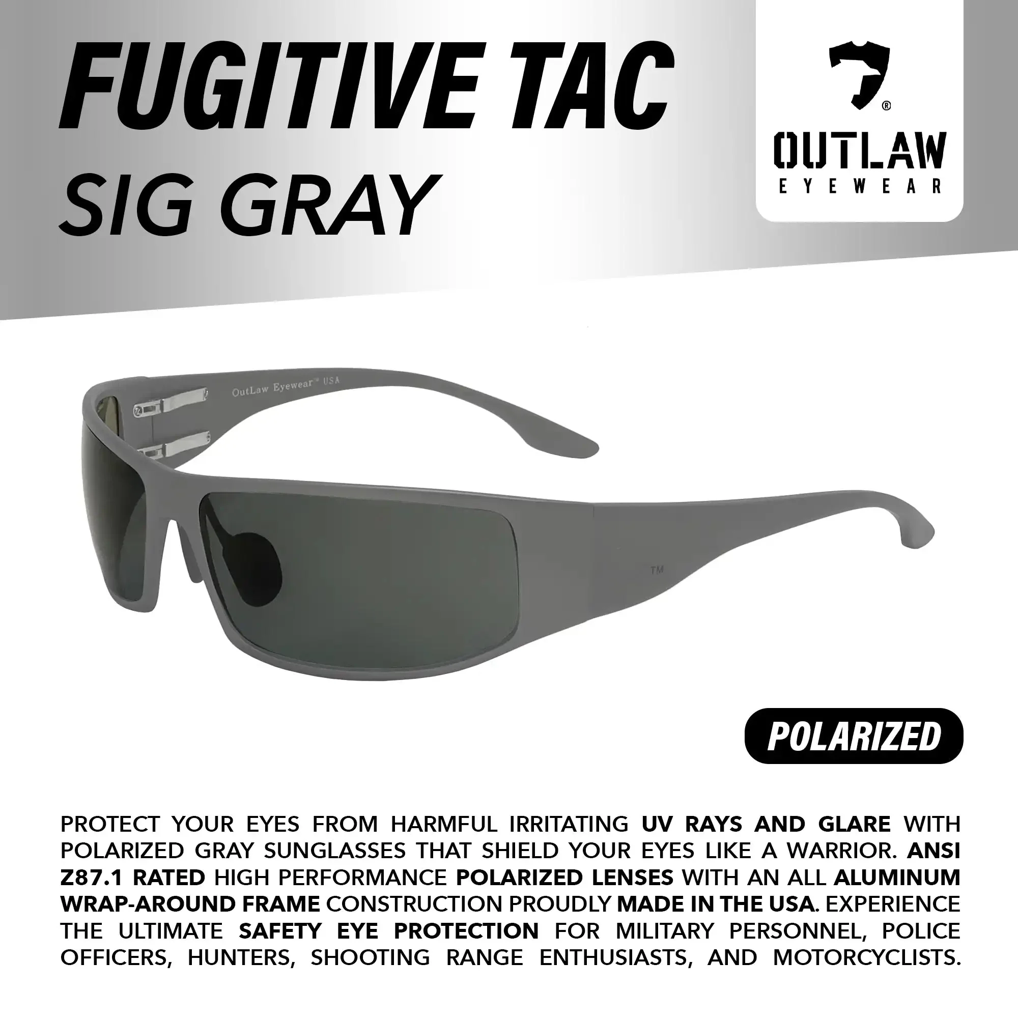 OutLaw Eyewear Fugitive TAC Sig Gray Vortex Box Bundle - Image 4