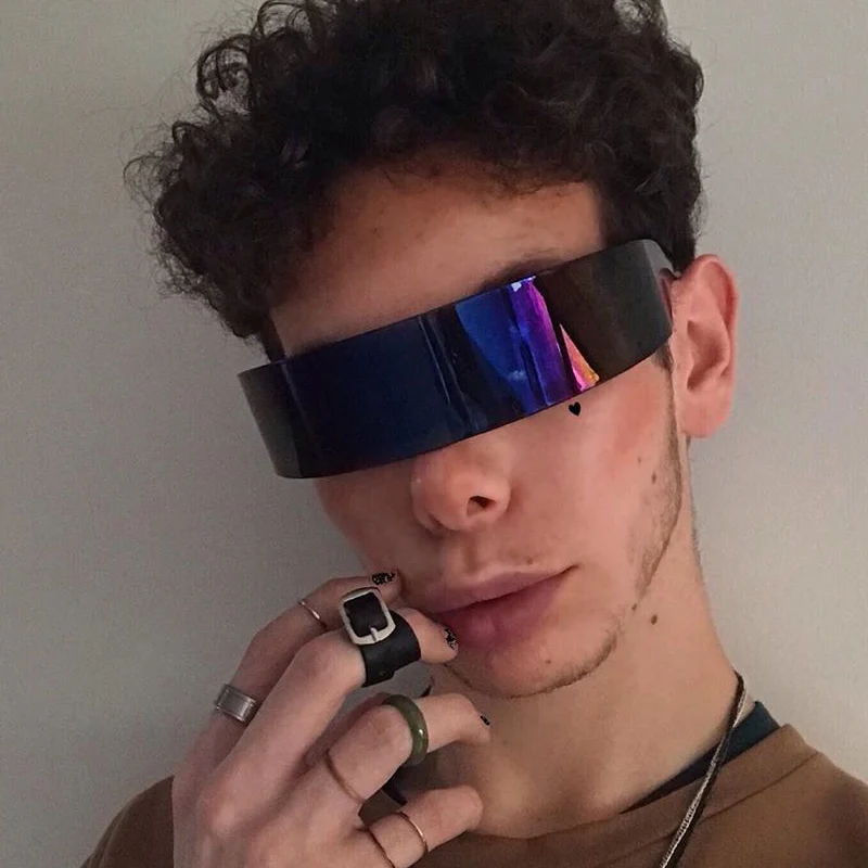zeroUV Futuristic Retro Mirror Wrap Around Shield Sunglasses 8762 - Image 3