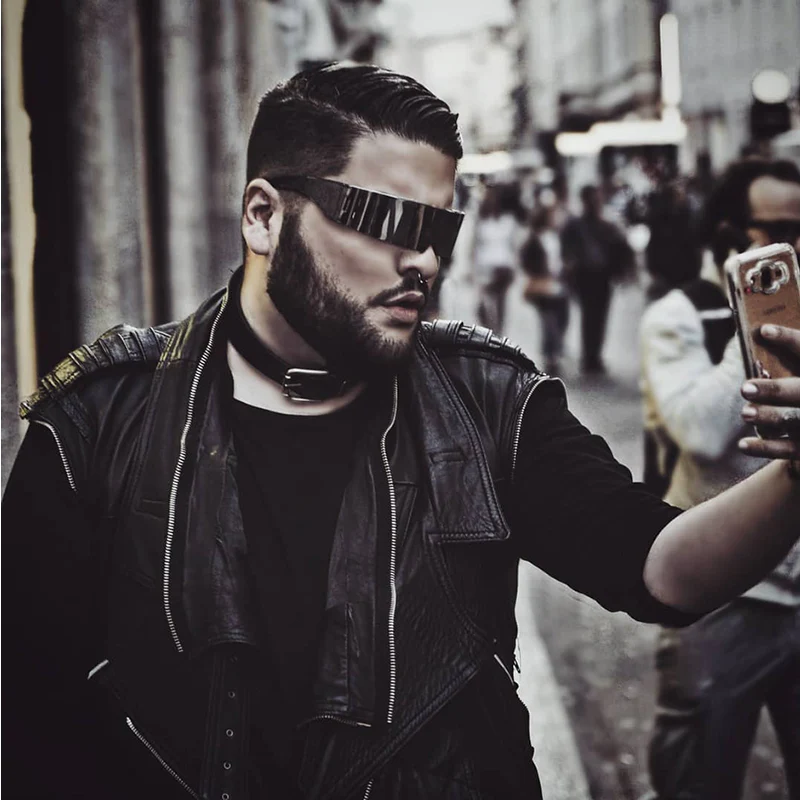 zeroUV Futuristic Retro Mirror Wrap Around Shield Sunglasses 8762 - Image 4