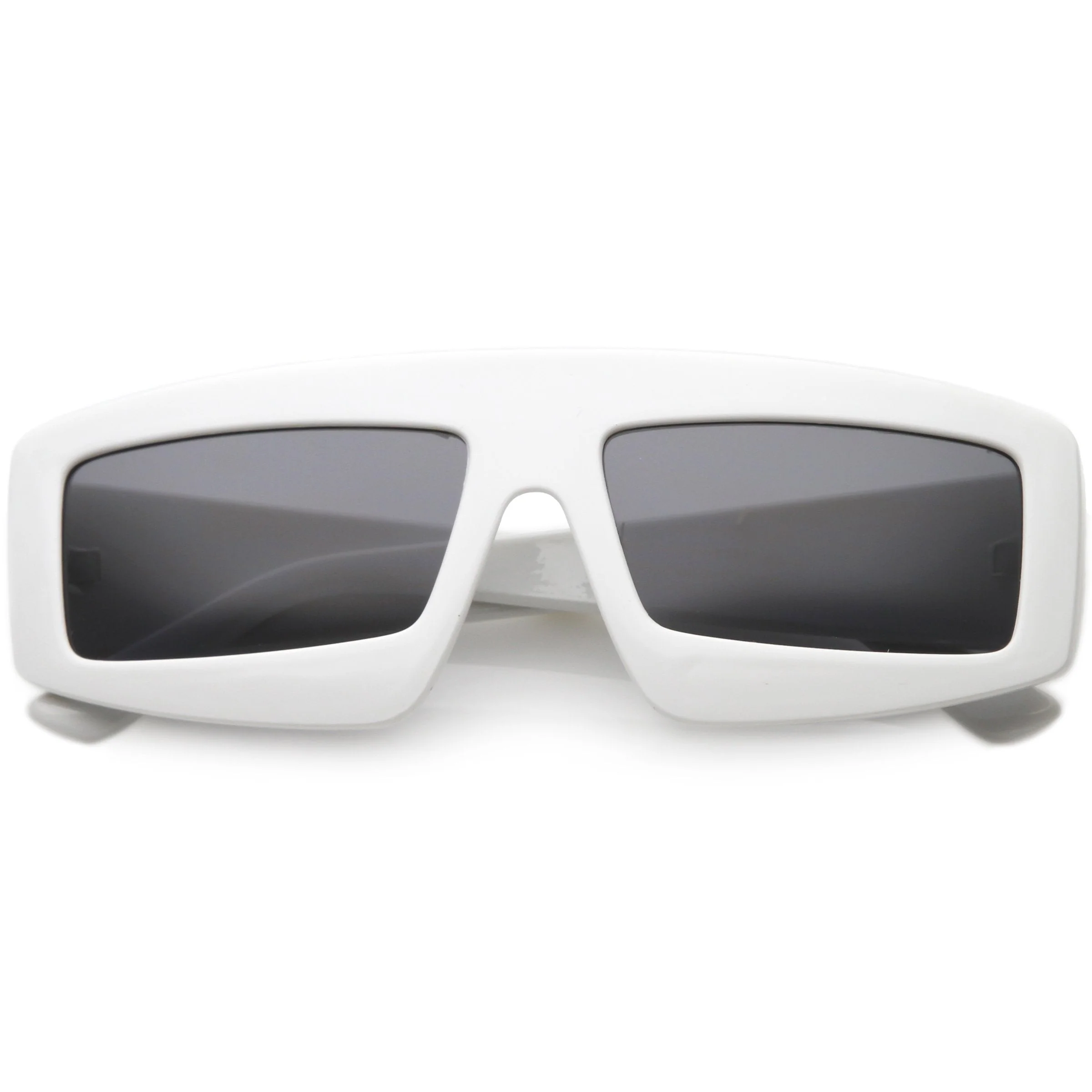 zeroUV Futuristic Retro Rectangle Block Flat Lens Sunglasses C752 - Image 10