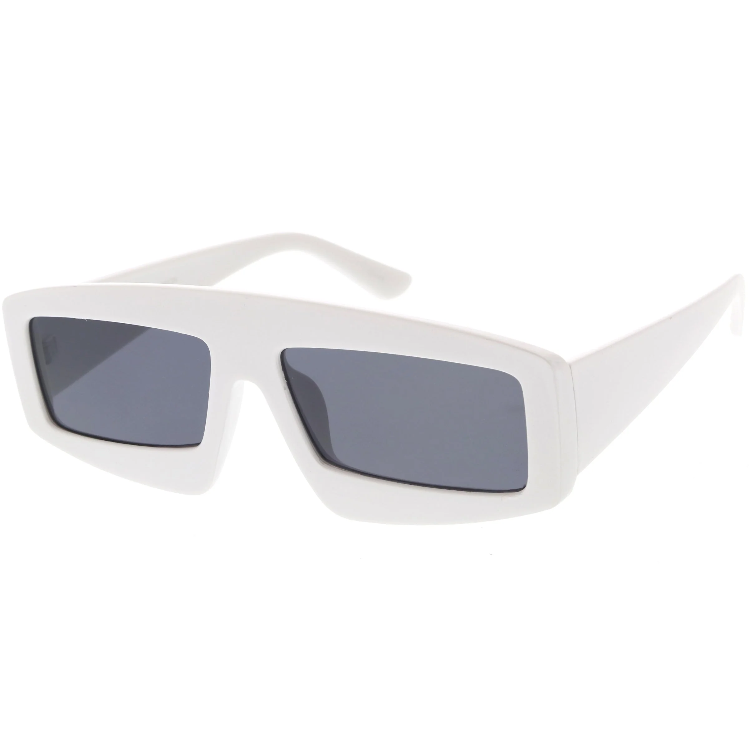 zeroUV Futuristic Retro Rectangle Block Flat Lens Sunglasses C752 - Image 11