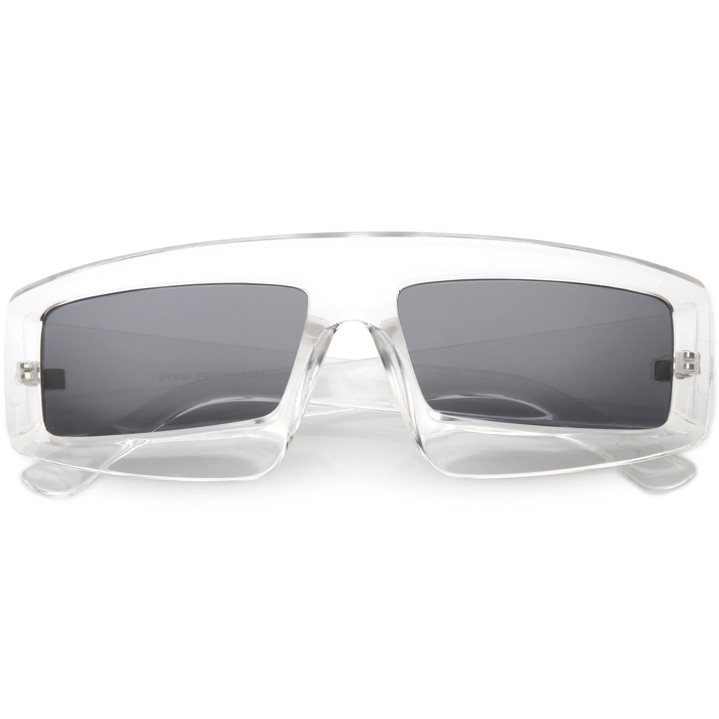 zeroUV Futuristic Retro Rectangle Block Flat Lens Sunglasses C752 - Image 14