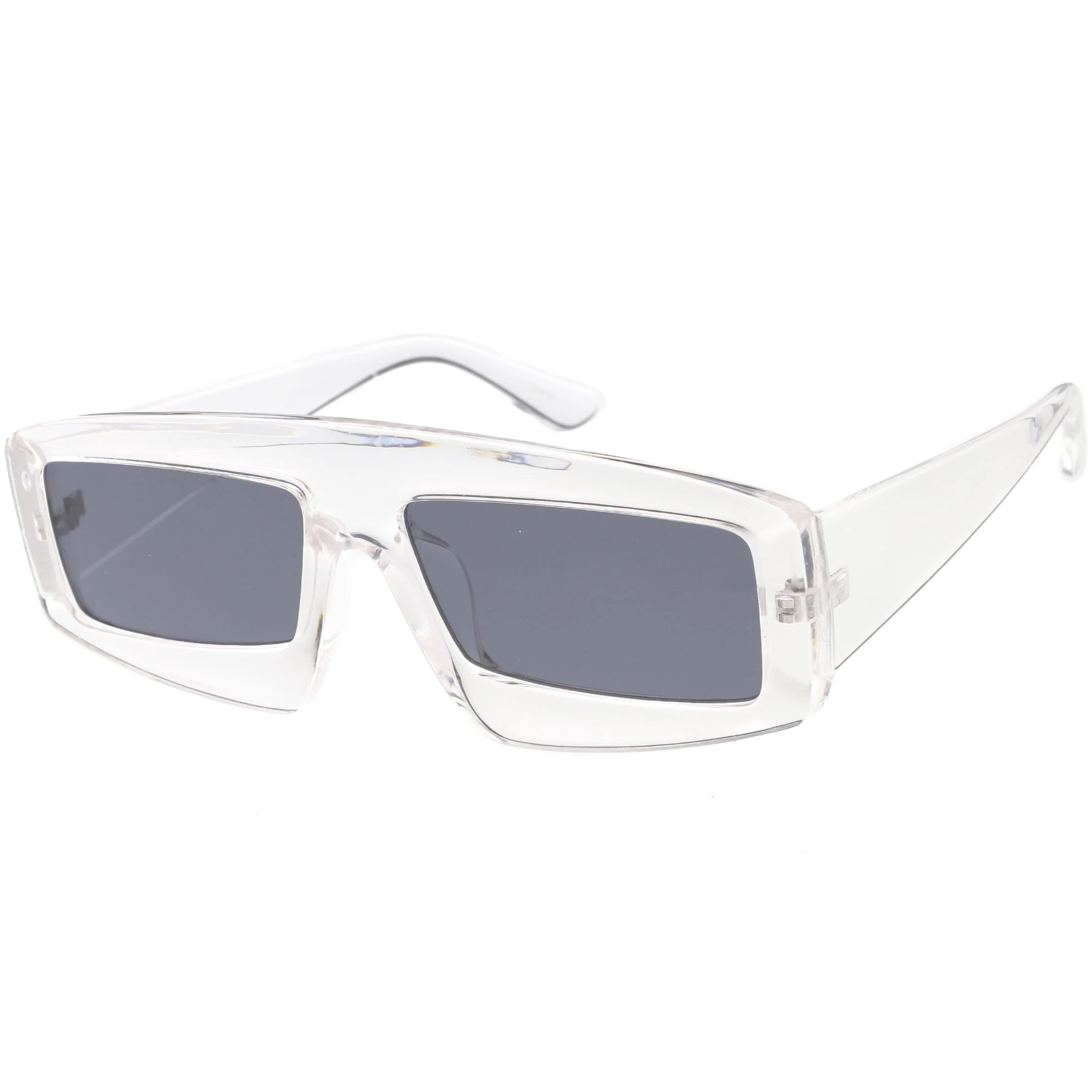 zeroUV Futuristic Retro Rectangle Block Flat Lens Sunglasses C752 - Image 15