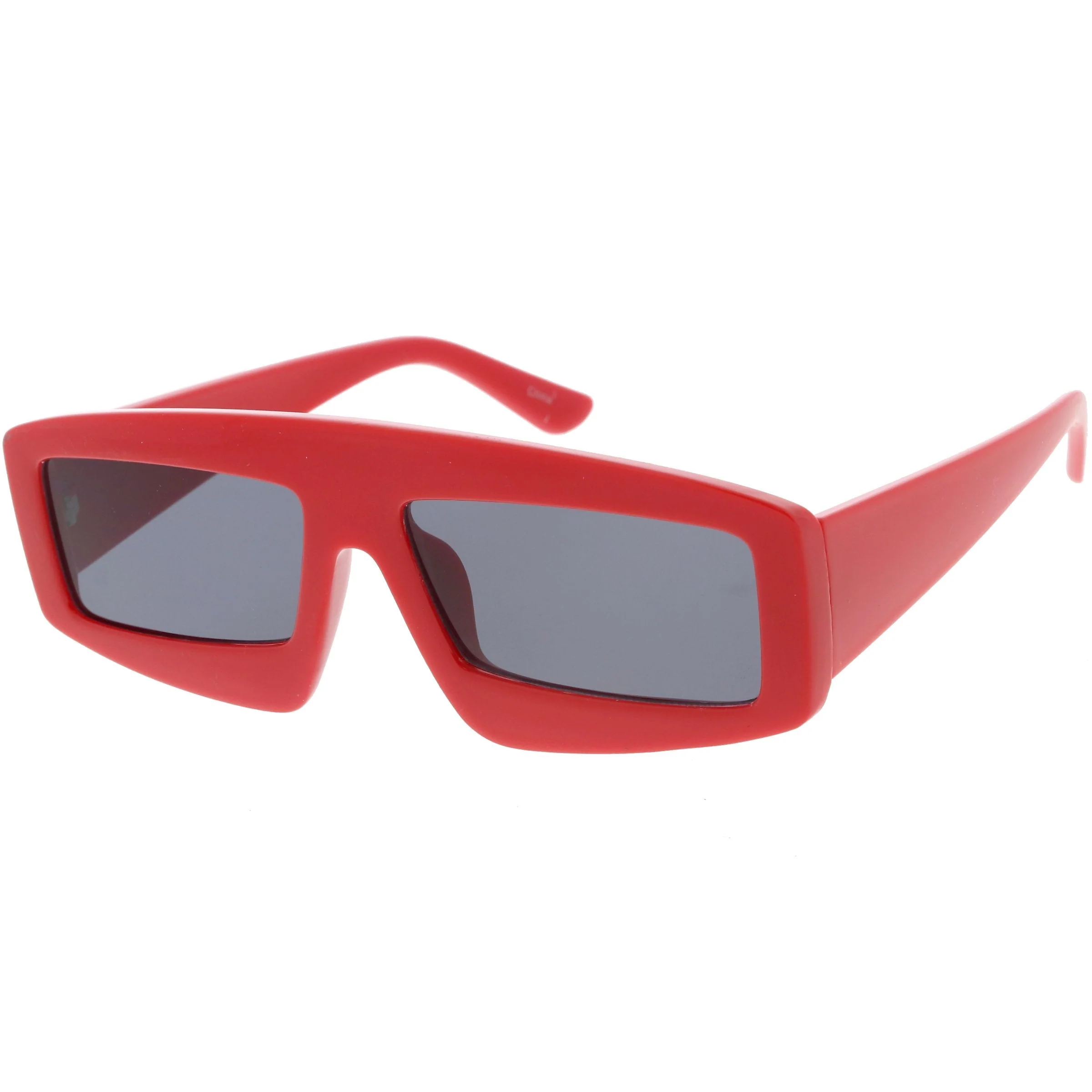 zeroUV Futuristic Retro Rectangle Block Flat Lens Sunglasses C752 - Image 2