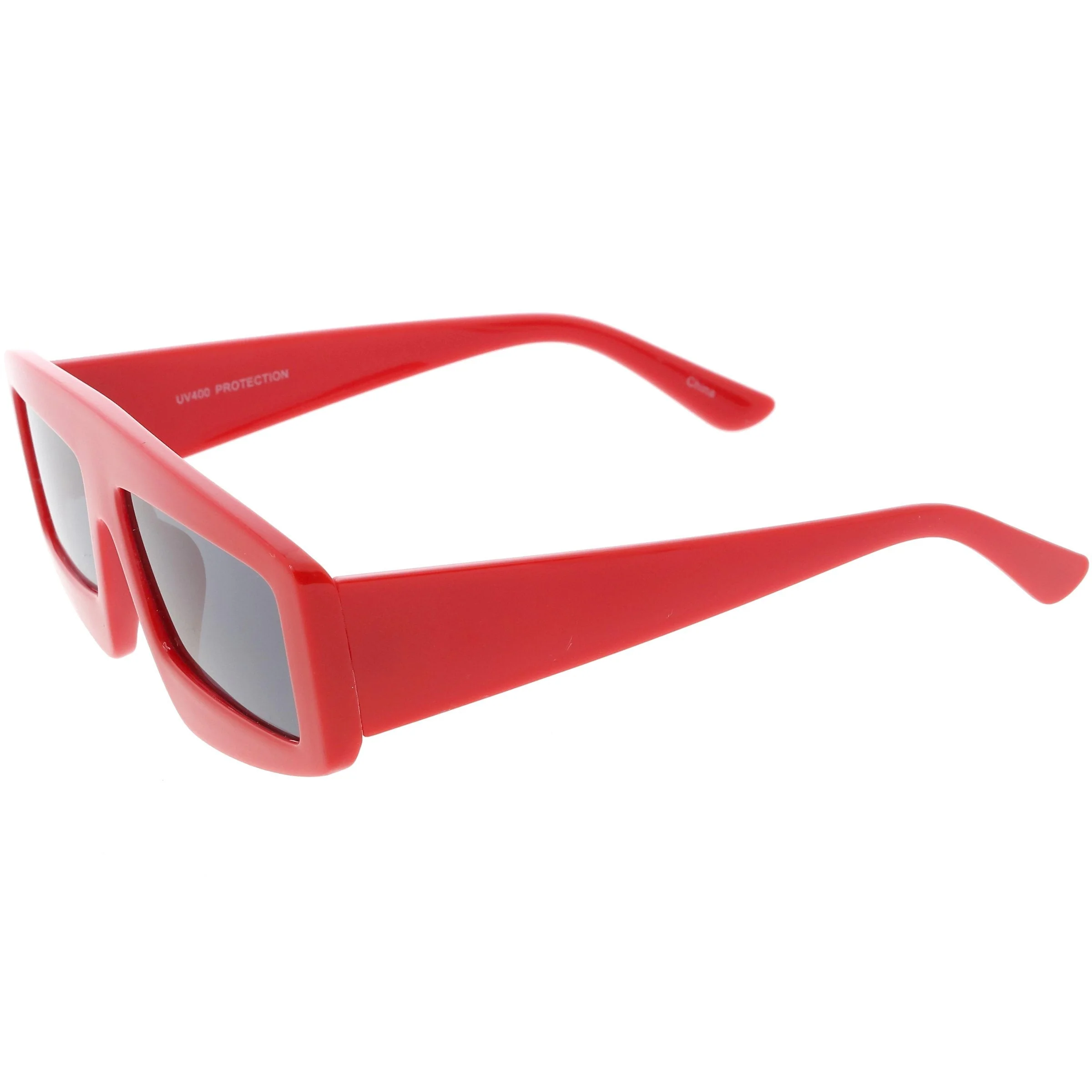zeroUV Futuristic Retro Rectangle Block Flat Lens Sunglasses C752 - Image 3