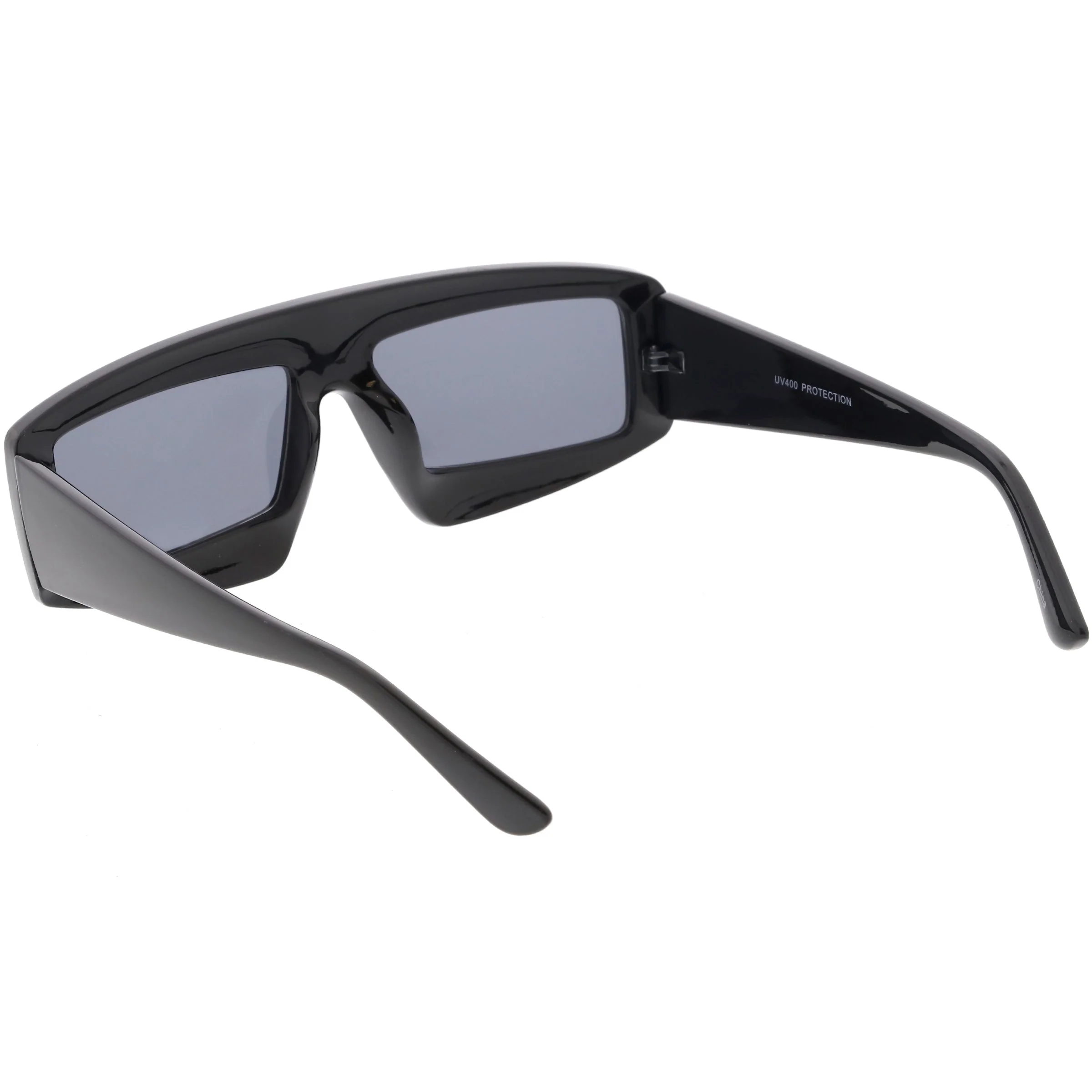 zeroUV Futuristic Retro Rectangle Block Flat Lens Sunglasses C752 - Image 8