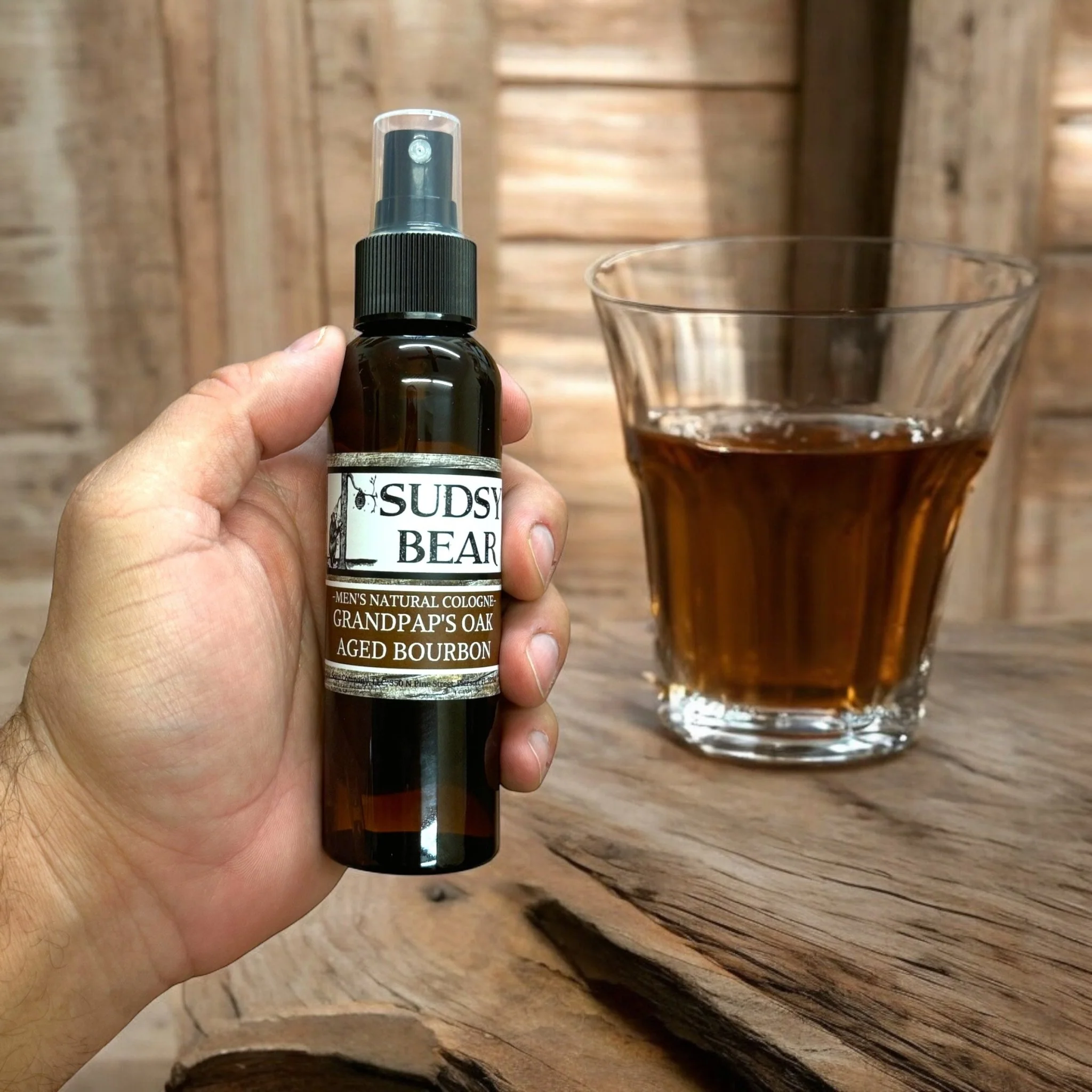 Sudsy Bear  - Grandpap's Oak Aged Bourbon-Natural Cologne - Image 2