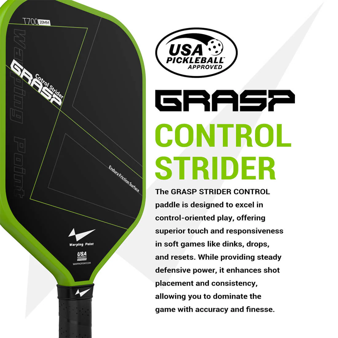 Warping Point Grasp Pickleball Paddle - 20mm - Image 4