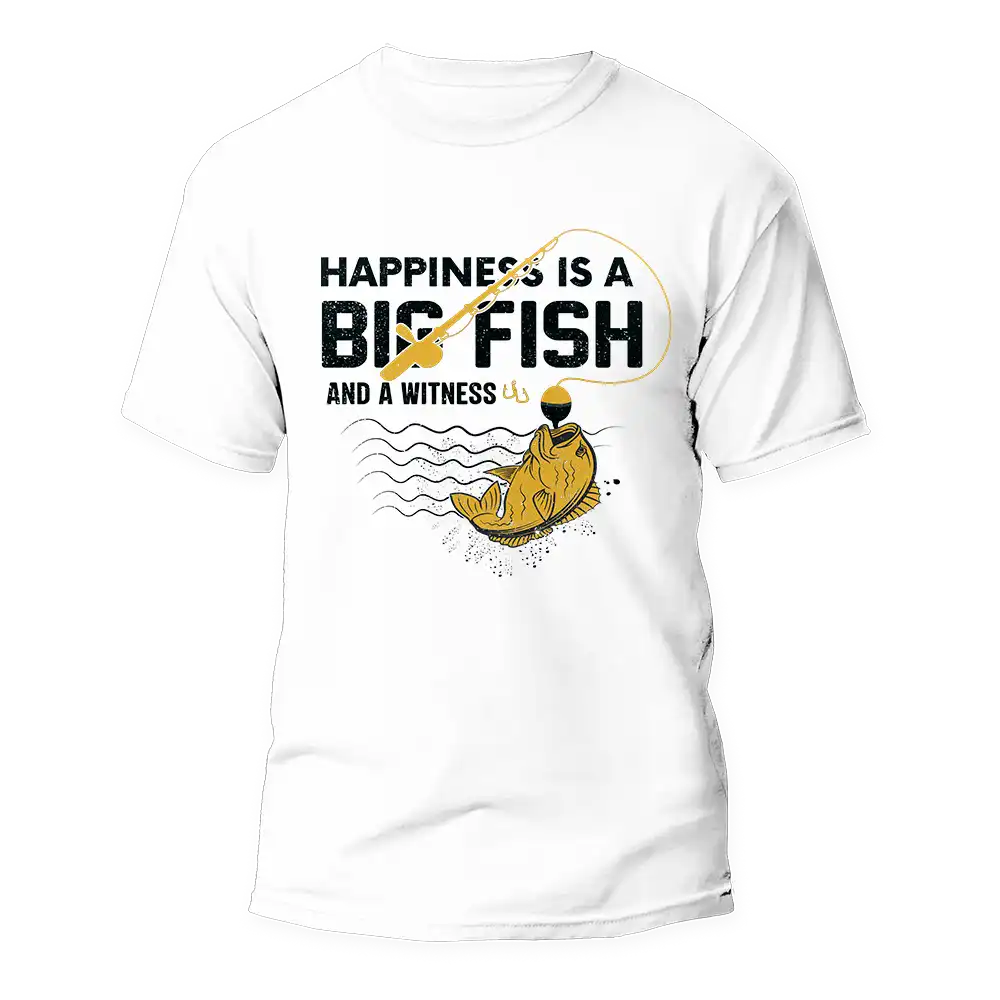 Outdoorzees Happiness Is A Big Fish Man T-Shirt - Image 2