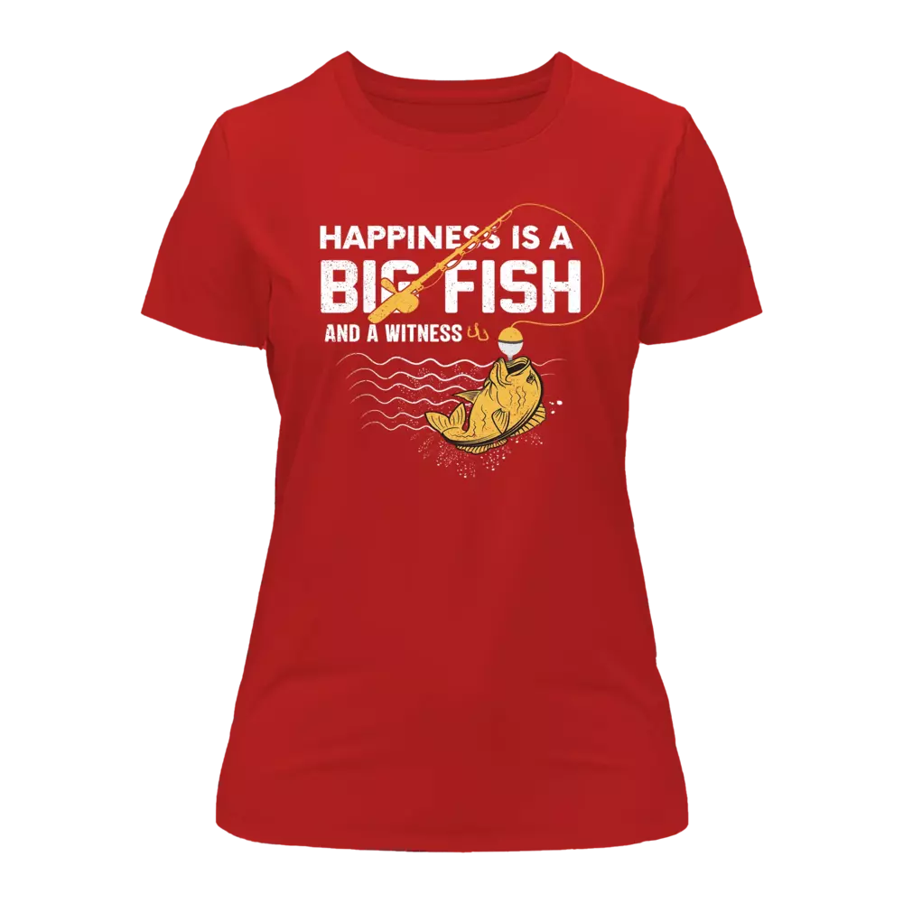 Outdoorzees Happiness Is A Big Fish T-Shirt for Women - Image 3