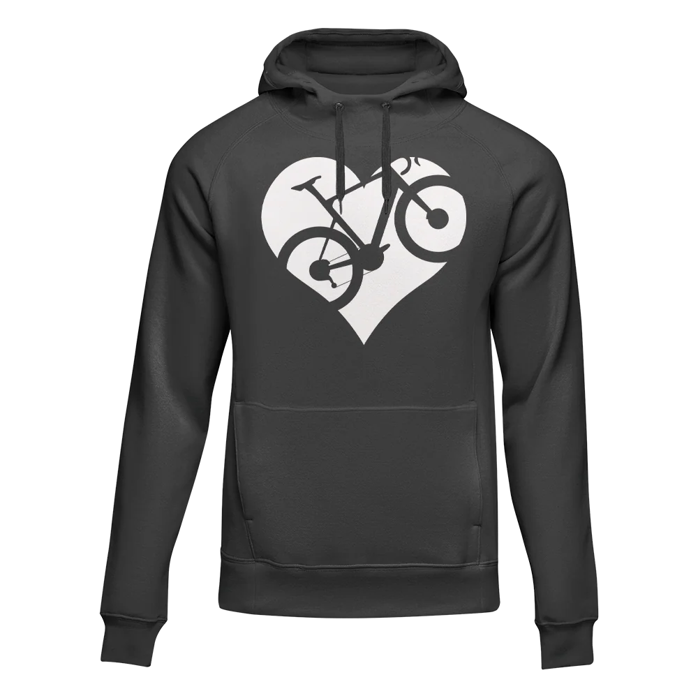 Outdoorzees Heart Bike Adult Fleece Hoodie