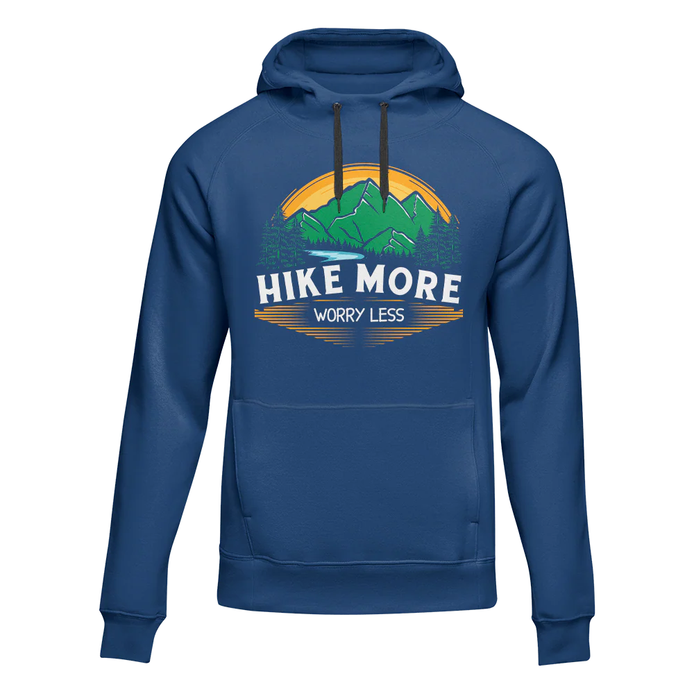 Outdoorzees Hike More Worry Less Adult Fleece Hoodie - Image 2