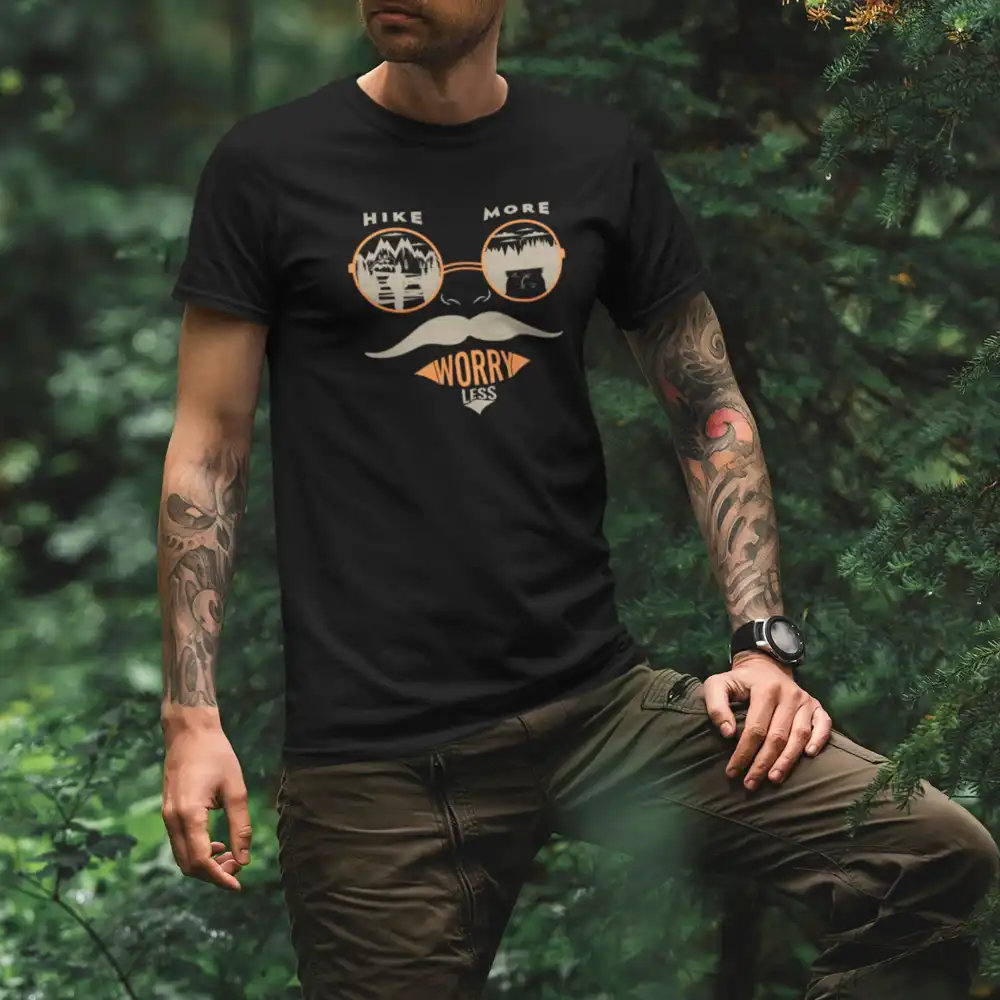 Outdoorzees Hike More Worry Less Man T-Shirt - Image 5