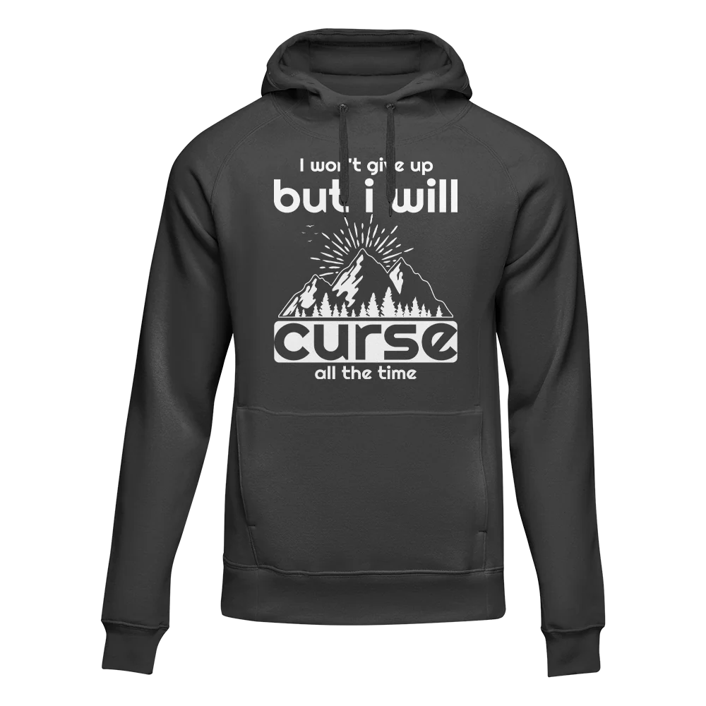 Outdoorzees Hiking I Won't Give Up But I Will Curse Adult Fleece Hoodie - Image 2