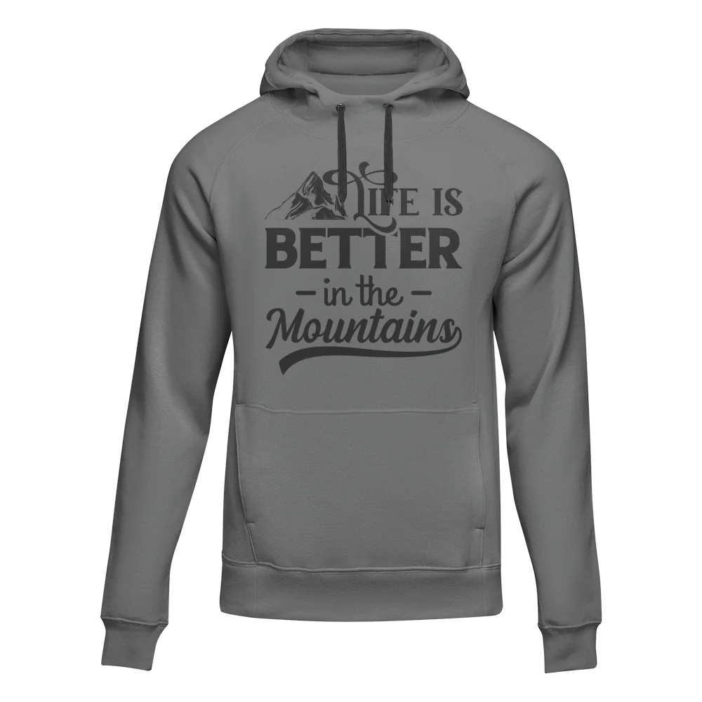 Outdoorzees Hiking Life Is Better In The Mountains Adult Fleece Hoodie - Image 3