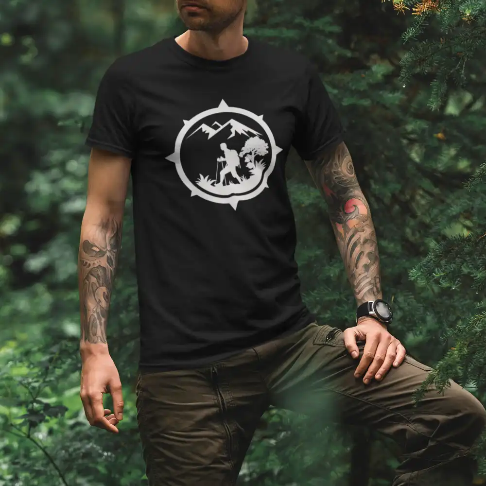 Outdoorzees Hiking Mountain Compass Man T-Shirt - Image 5