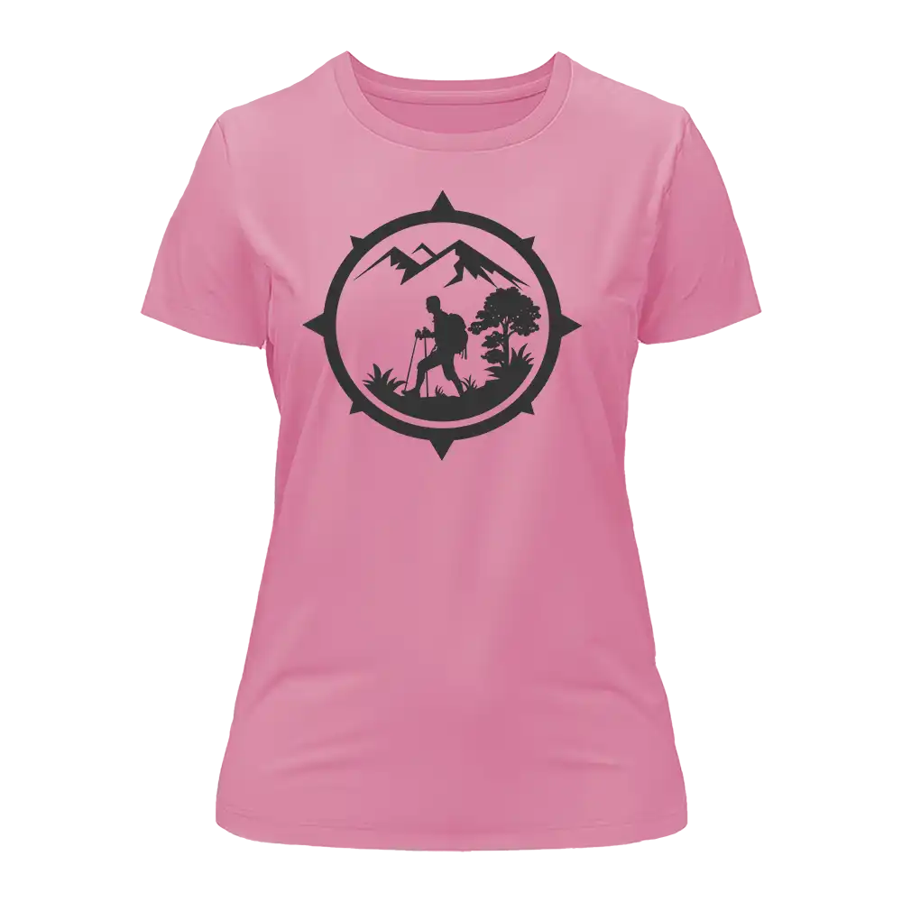 Outdoorzees Hiking Mountain Compass T-Shirt for Women