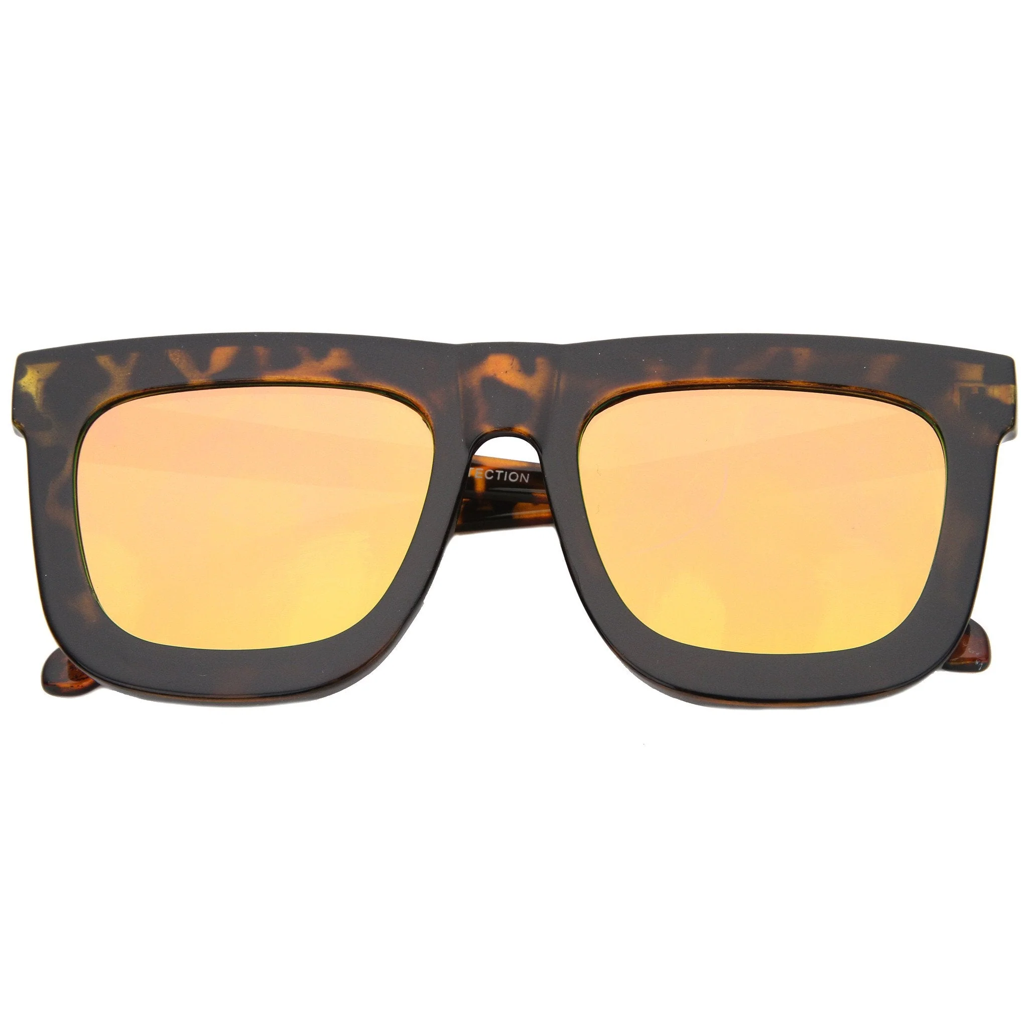 zeroUV Hipster Flat Front Square Horned Rim Mirror Lens Sunglasses A143 - Image 8