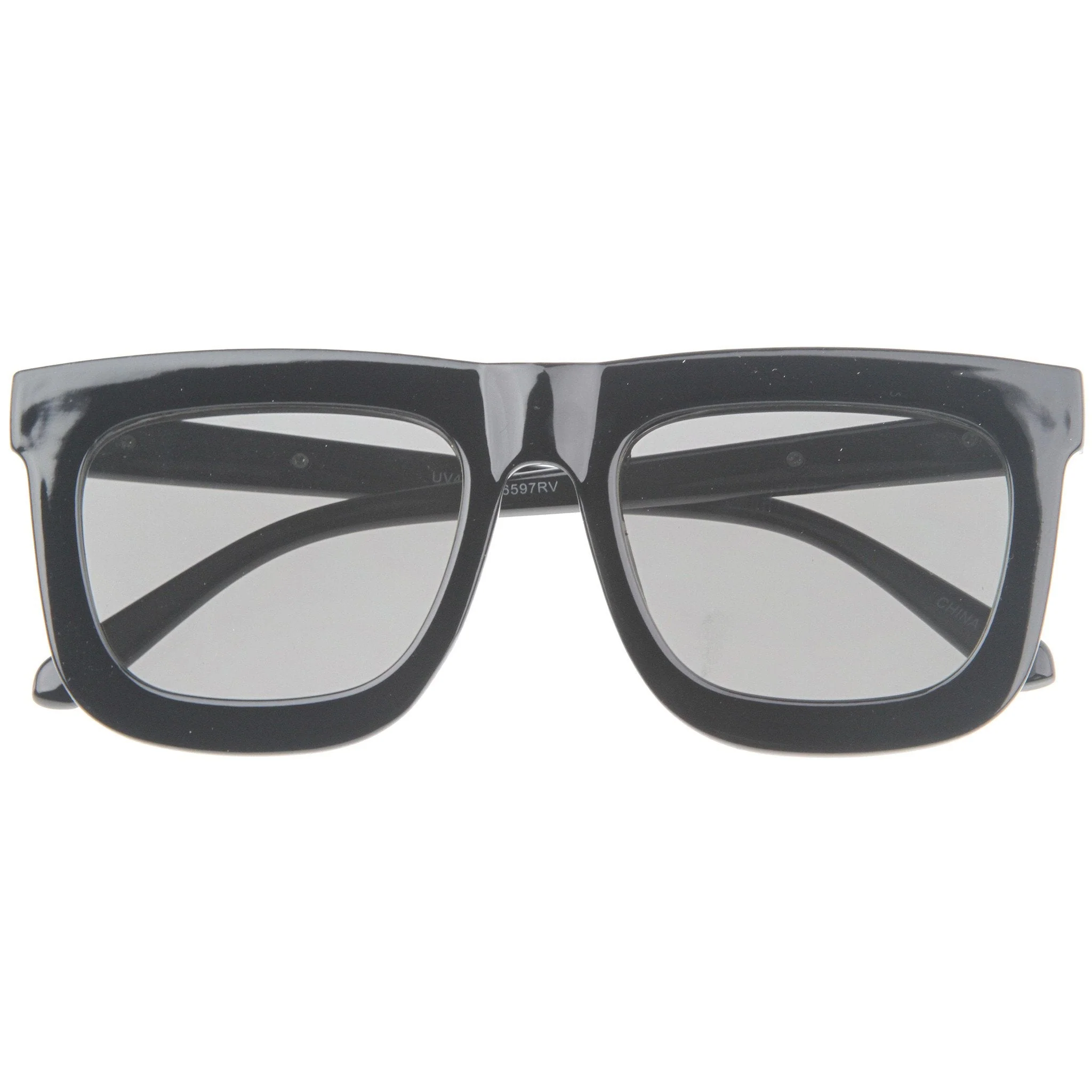 zeroUV Hipster Flat Front Square Horned Rim Mirror Lens Sunglasses A143 - Image 9