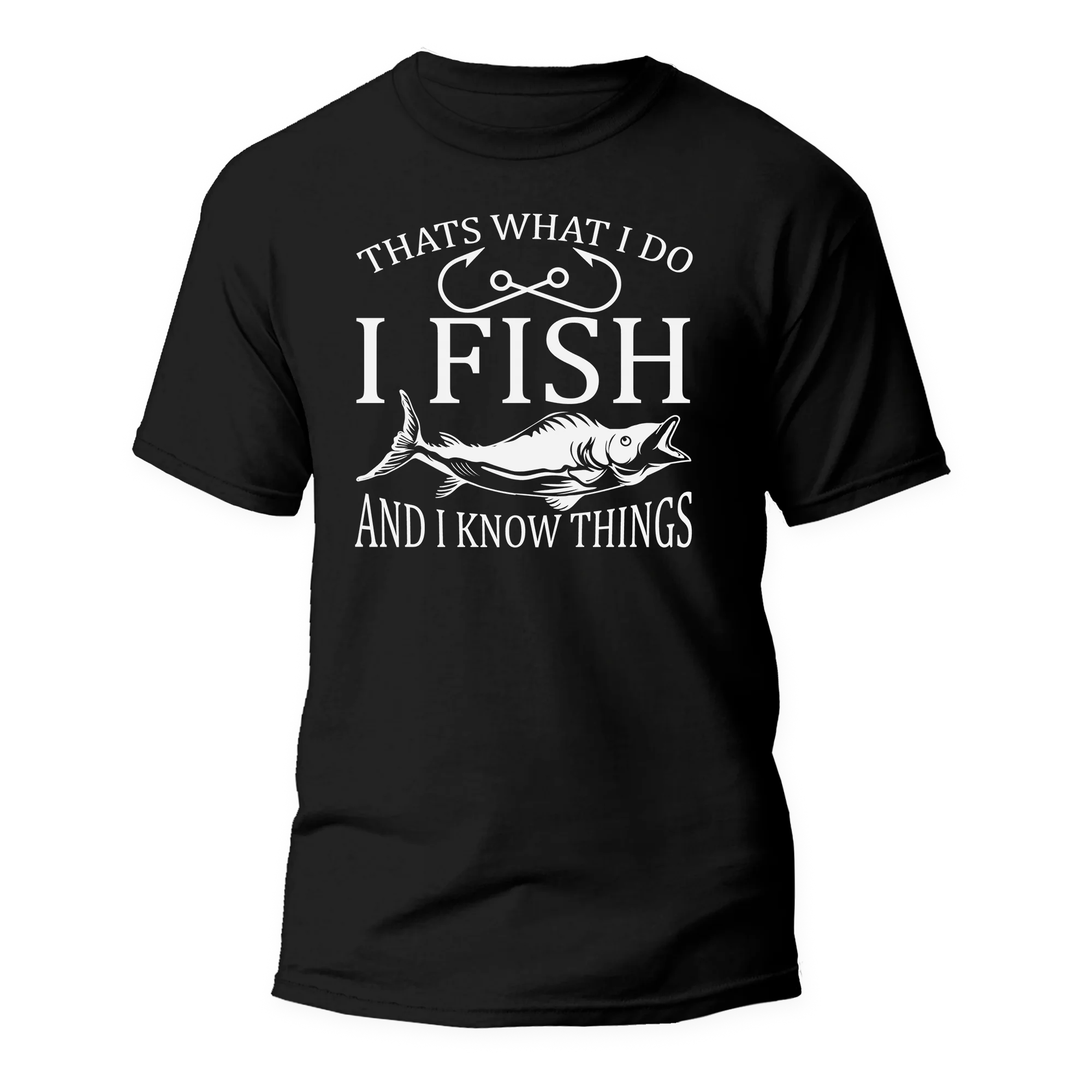 Outdoorzees I Fish And Know Things Man T-Shirt - Image 2