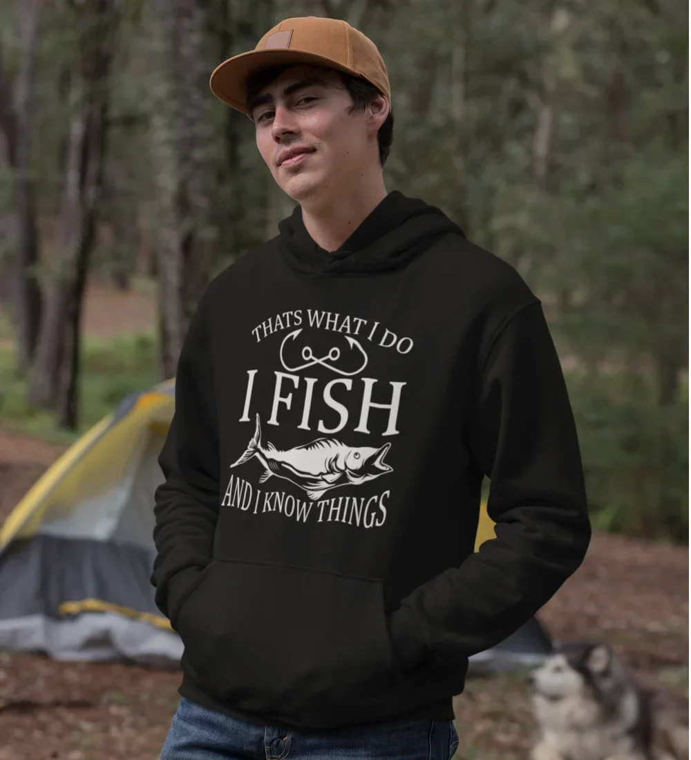 Outdoorzees I Fish And Know Things Unisex Hoodie - Image 5