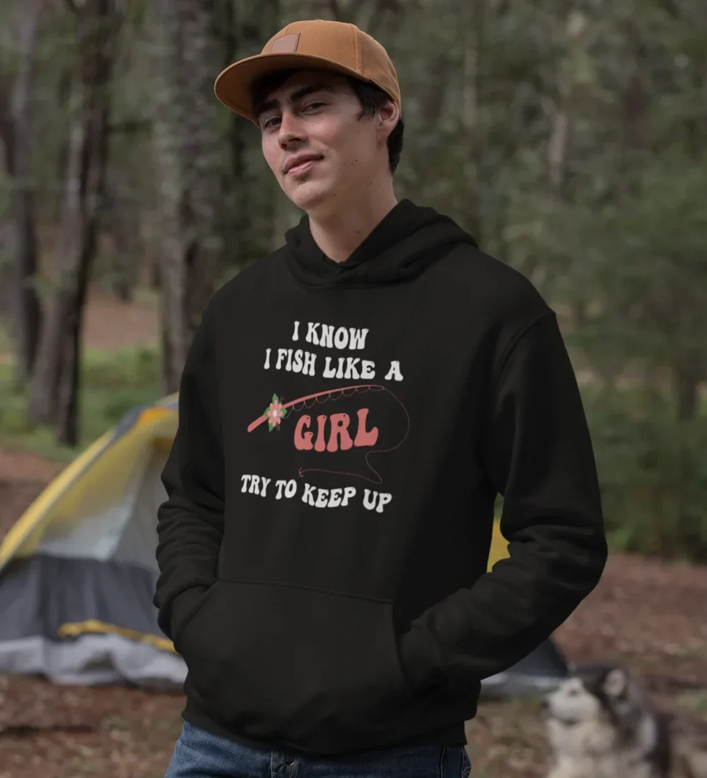Outdoorzees I Fish Like A Girl Unisex Hoodie - Image 4