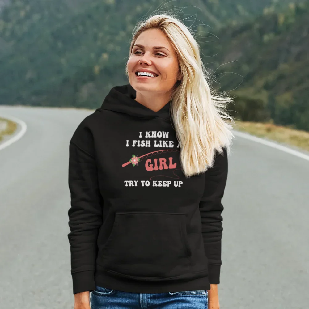 Outdoorzees I Fish Like A Girl Unisex Hoodie - Image 5