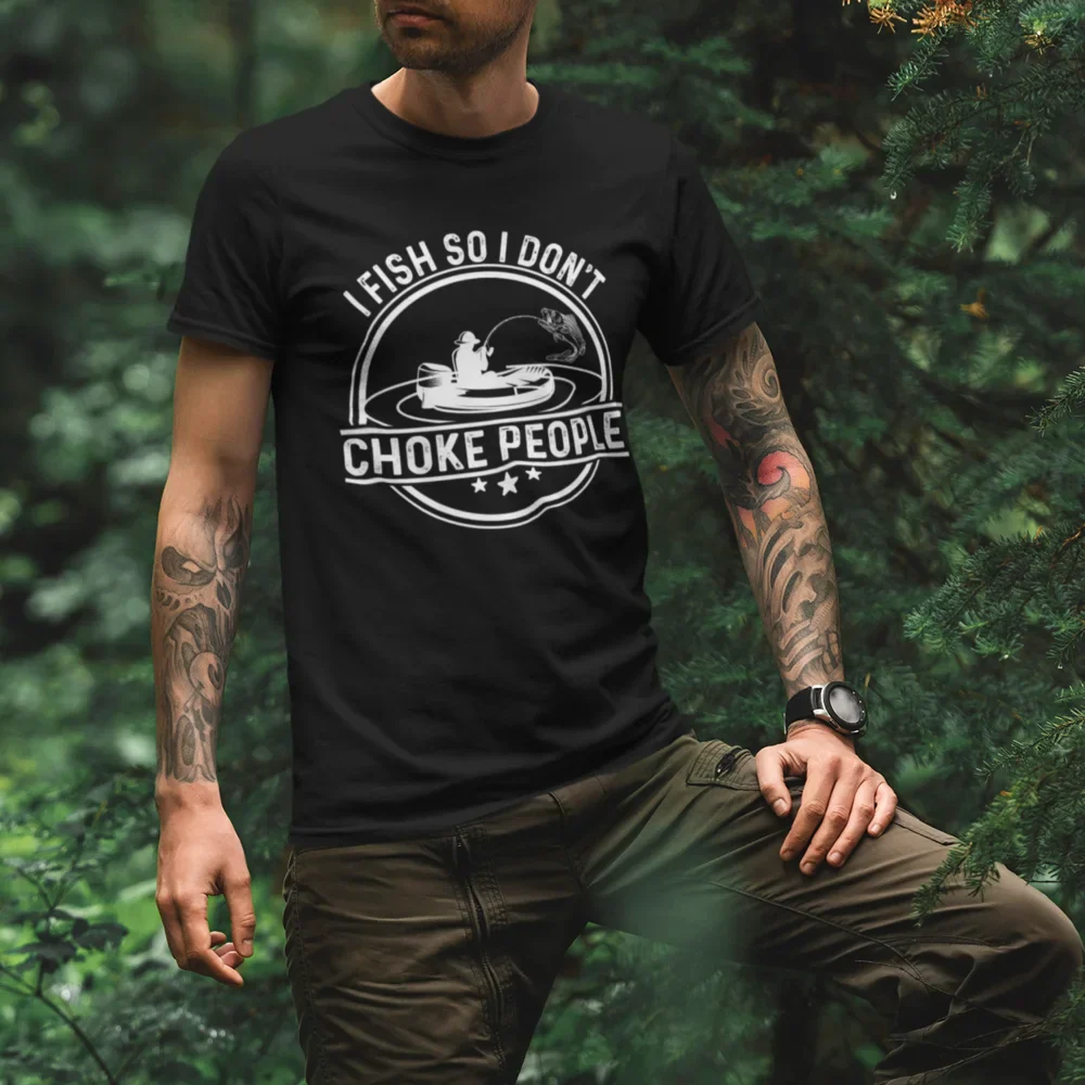 Outdoorzees I Fish So I Don't Choke People v2 Man T-Shirt - Image 5