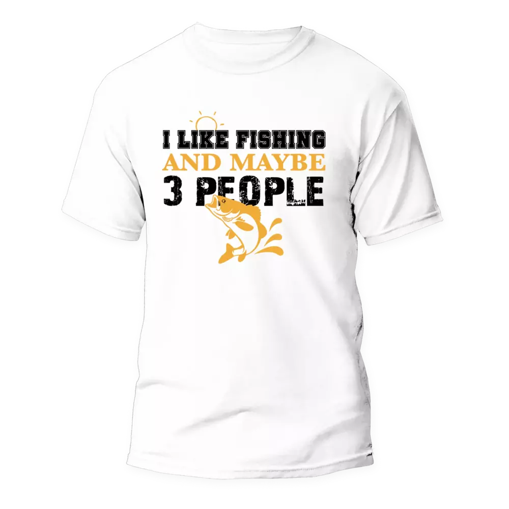 Outdoorzees I Like Fishing And Maybe Like 3 People Man T-Shirt - Image 2