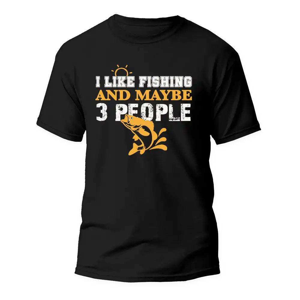 Outdoorzees I Like Fishing And Maybe Like 3 People Man T-Shirt - Image 3