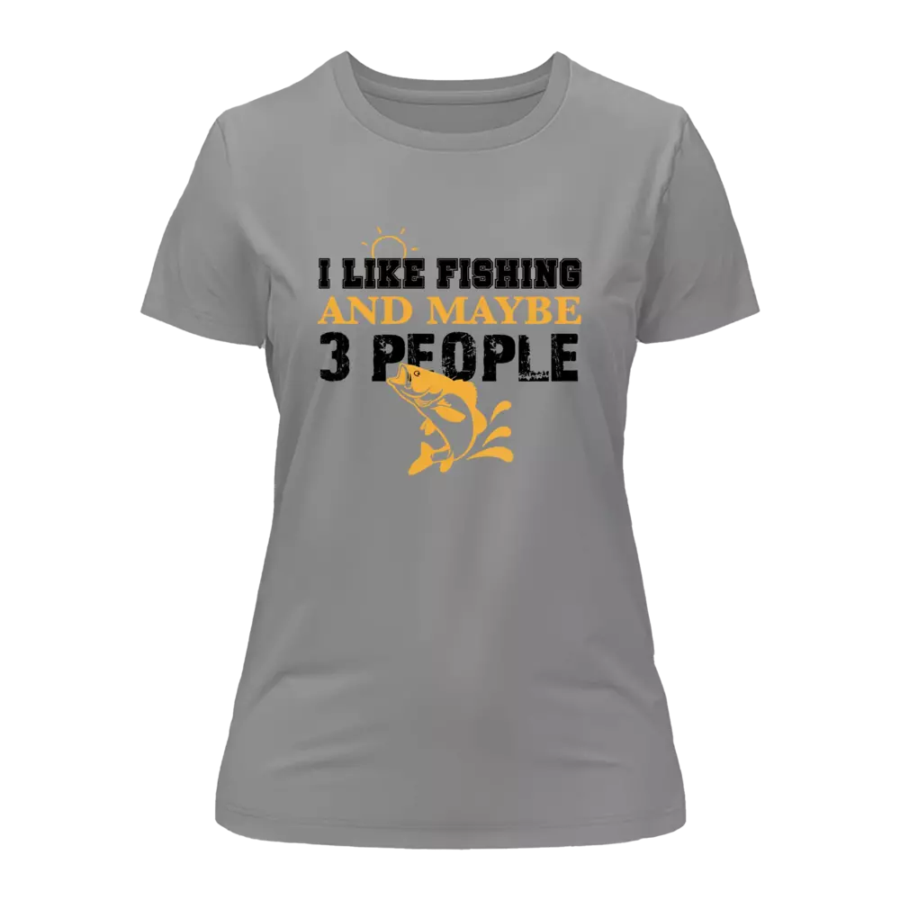 Outdoorzees I Like Fishing And Maybe Like 3 People T-Shirt for Women - Image 3