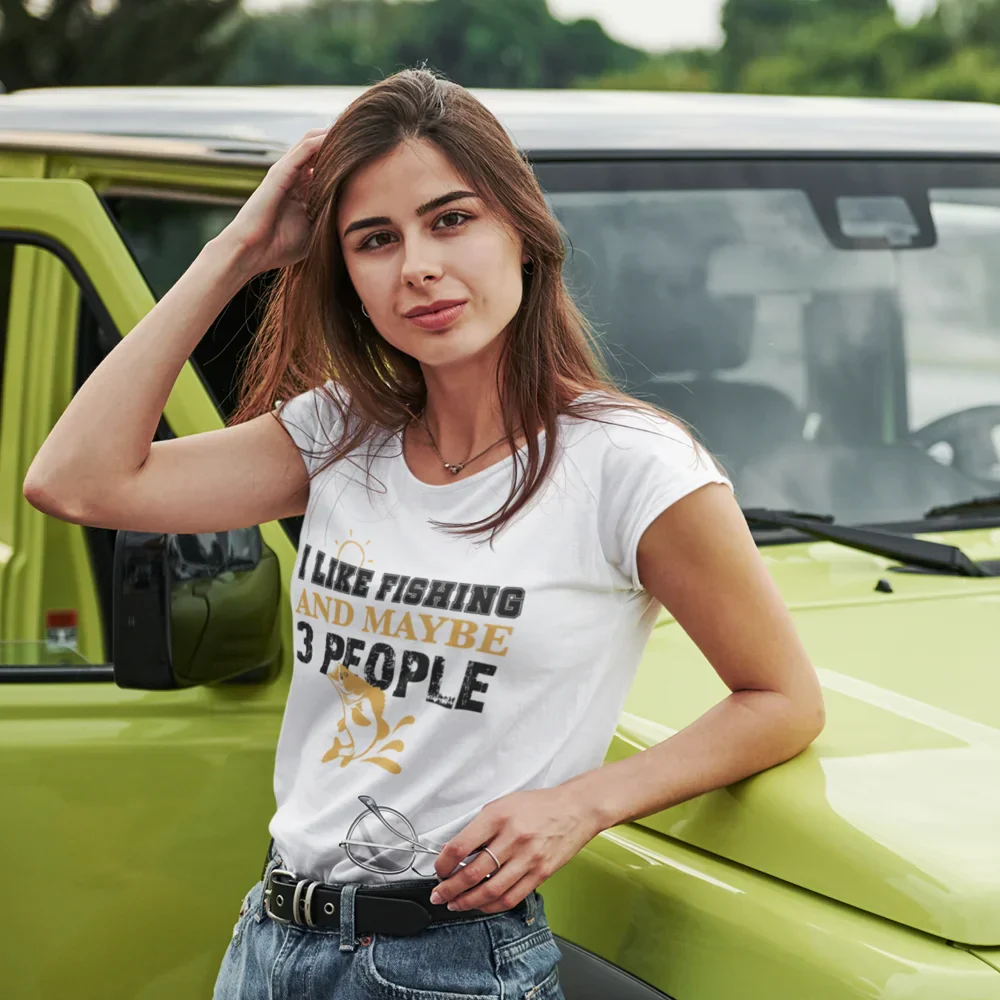 Outdoorzees I Like Fishing And Maybe Like 3 People T-Shirt for Women - Image 4