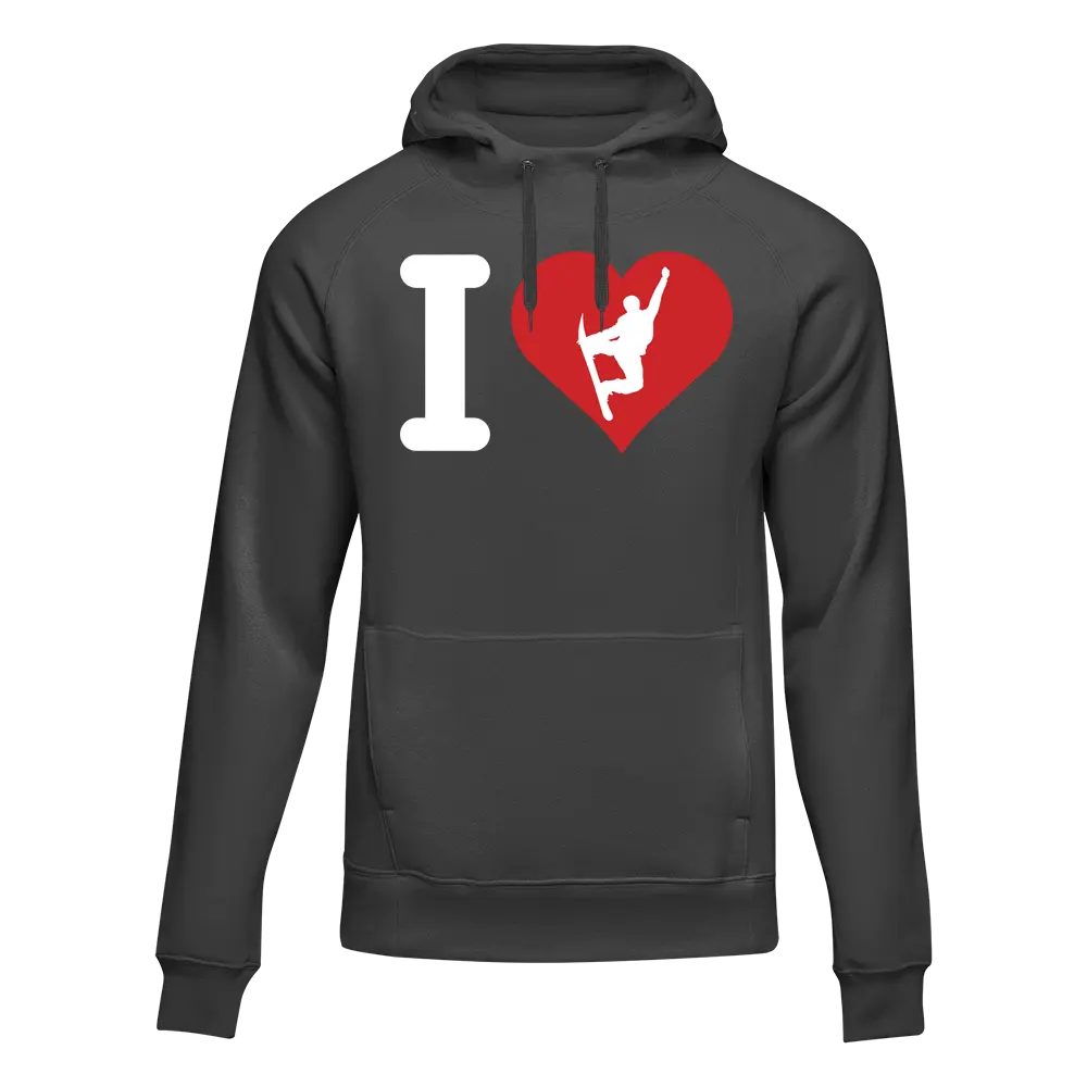 Outdoorzees I Love Snowboarding Adult Fleece Hoodie