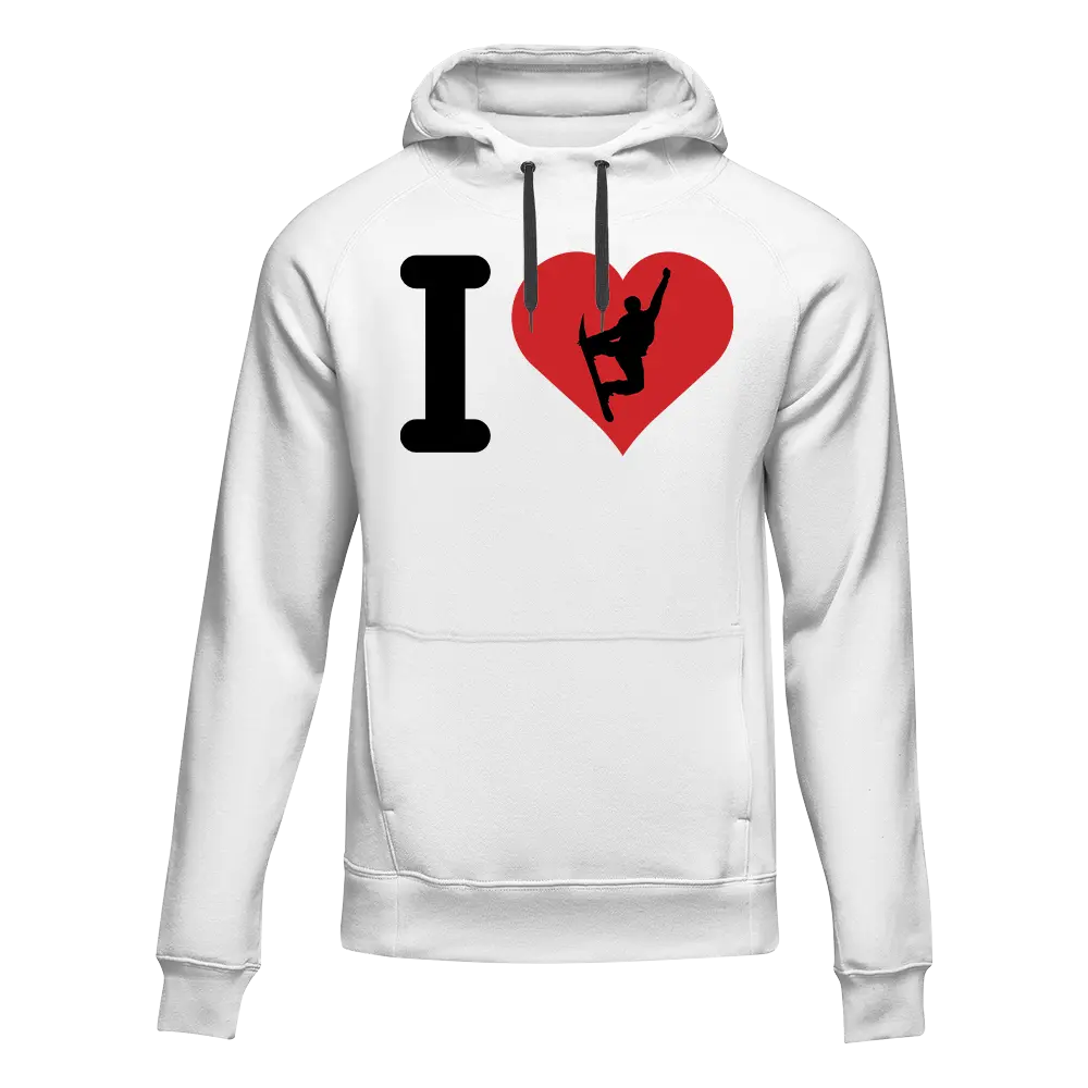 Outdoorzees I Love Snowboarding Adult Fleece Hoodie - Image 2
