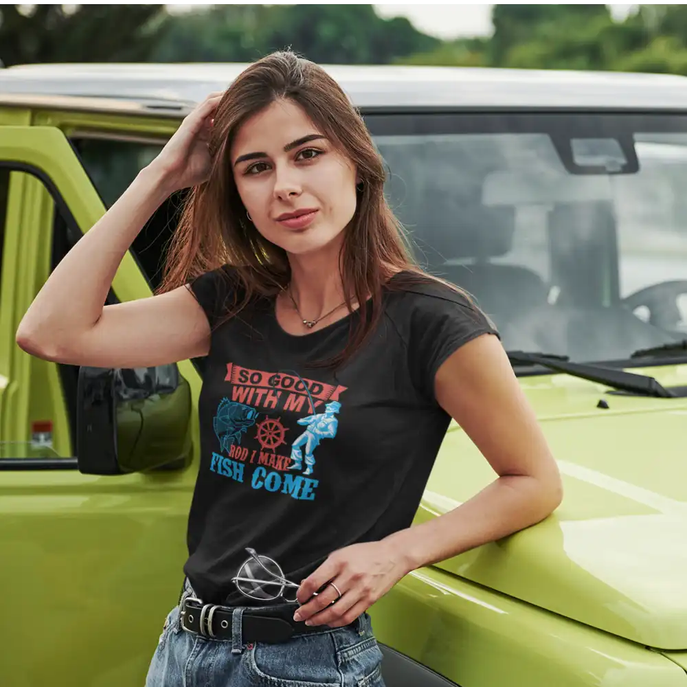 Outdoorzees I Make Fish Come T-Shirt for Women - Image 3