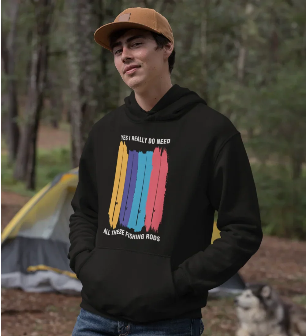 Outdoorzees I Really Need All These Fishing Rods Unisex Hoodie - Image 4